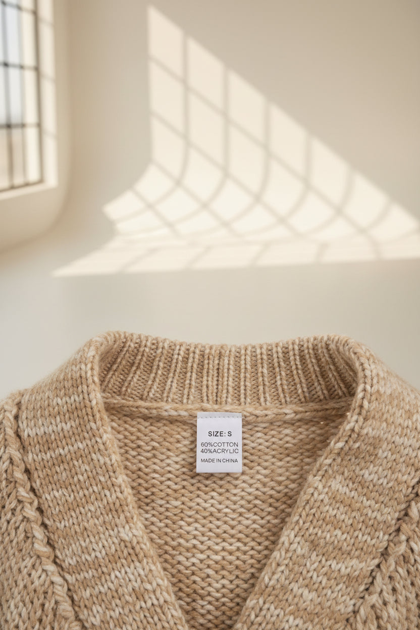 Cable-Knit Handmade Turtleneck Sweater — Detail View 15