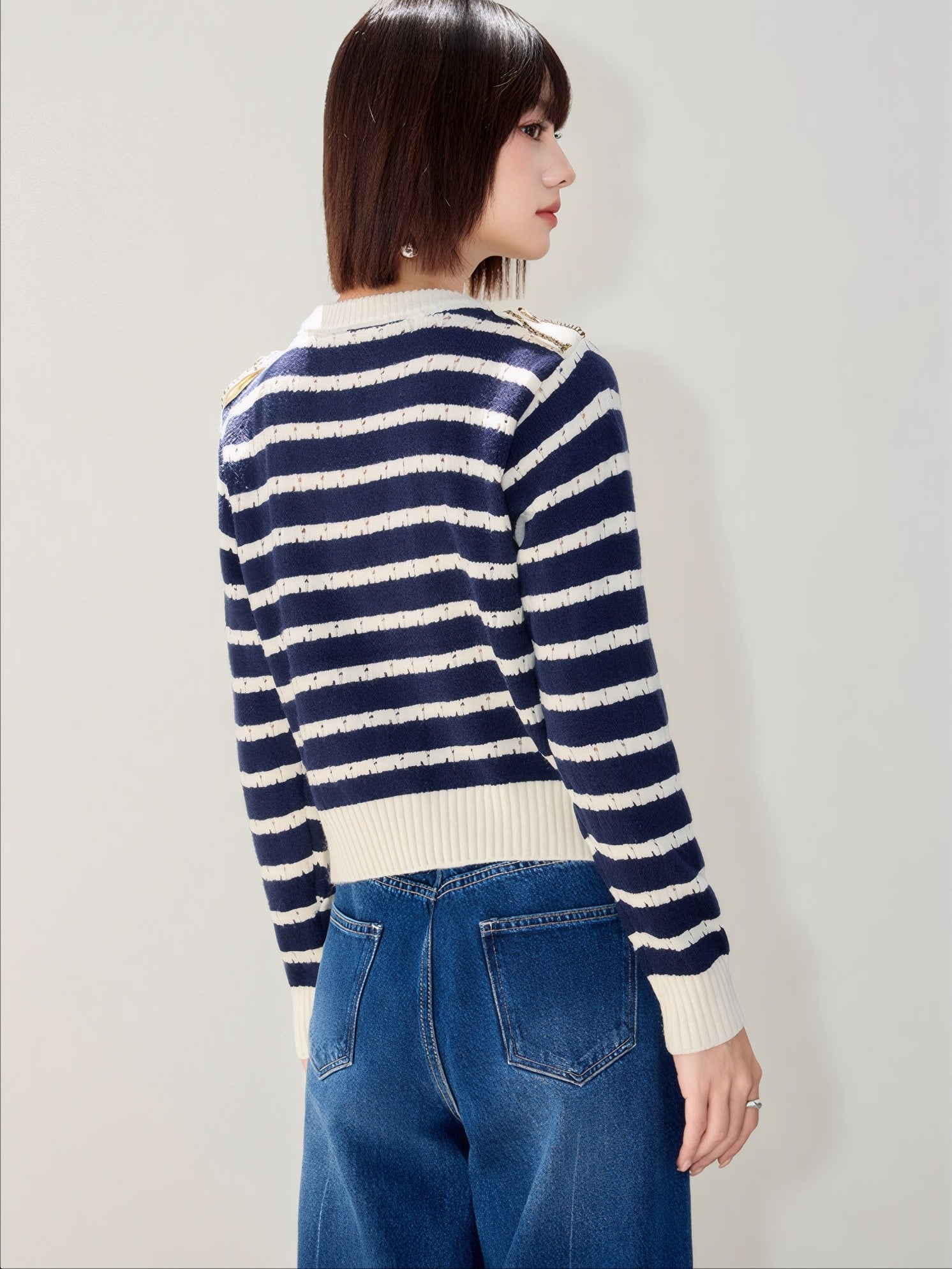 ELNOVÉ Constance Cardigan Rayé