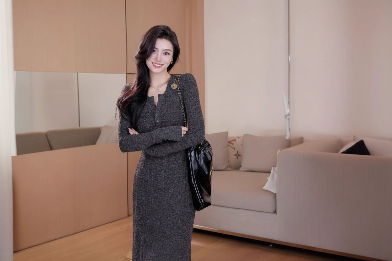 Long Bodycon Knit Dress — View 4