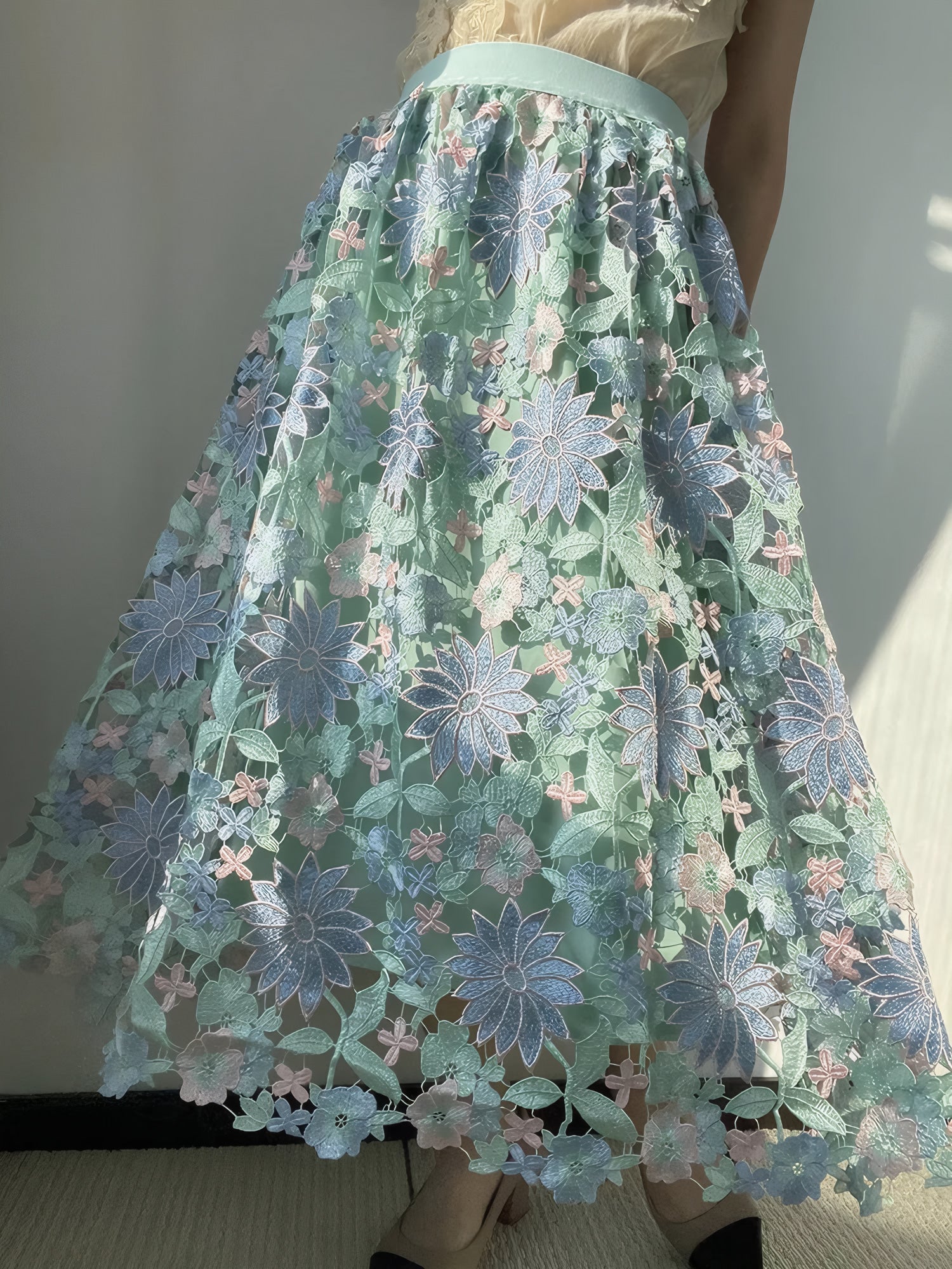 ELNOVÉ Séverine Openwork Skirt