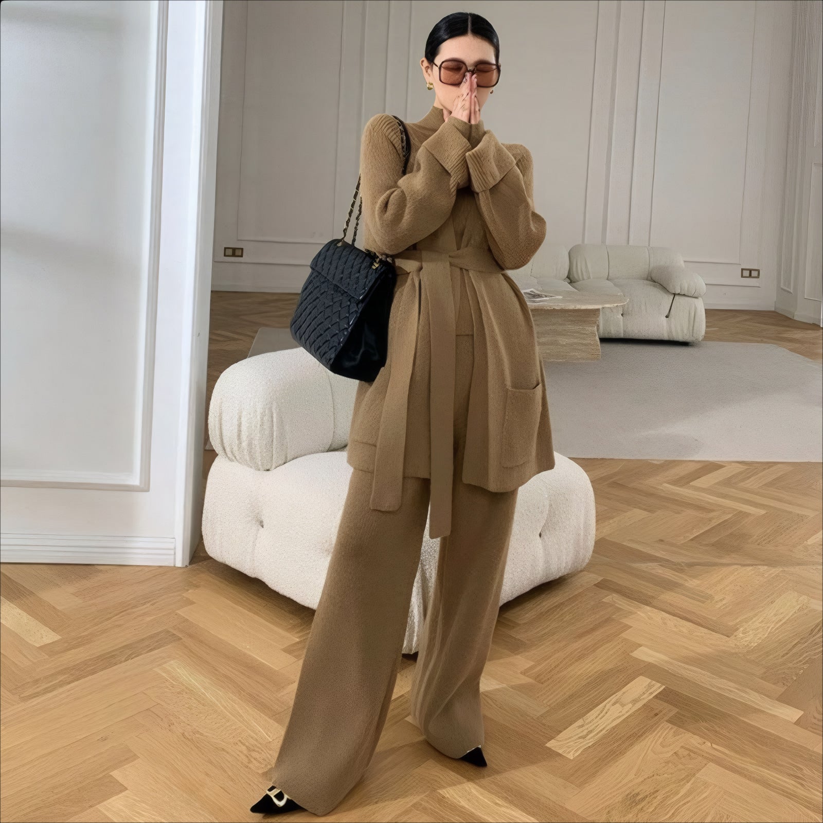 ELNOVÉ Aline Cashmere-Stitch Knit Set