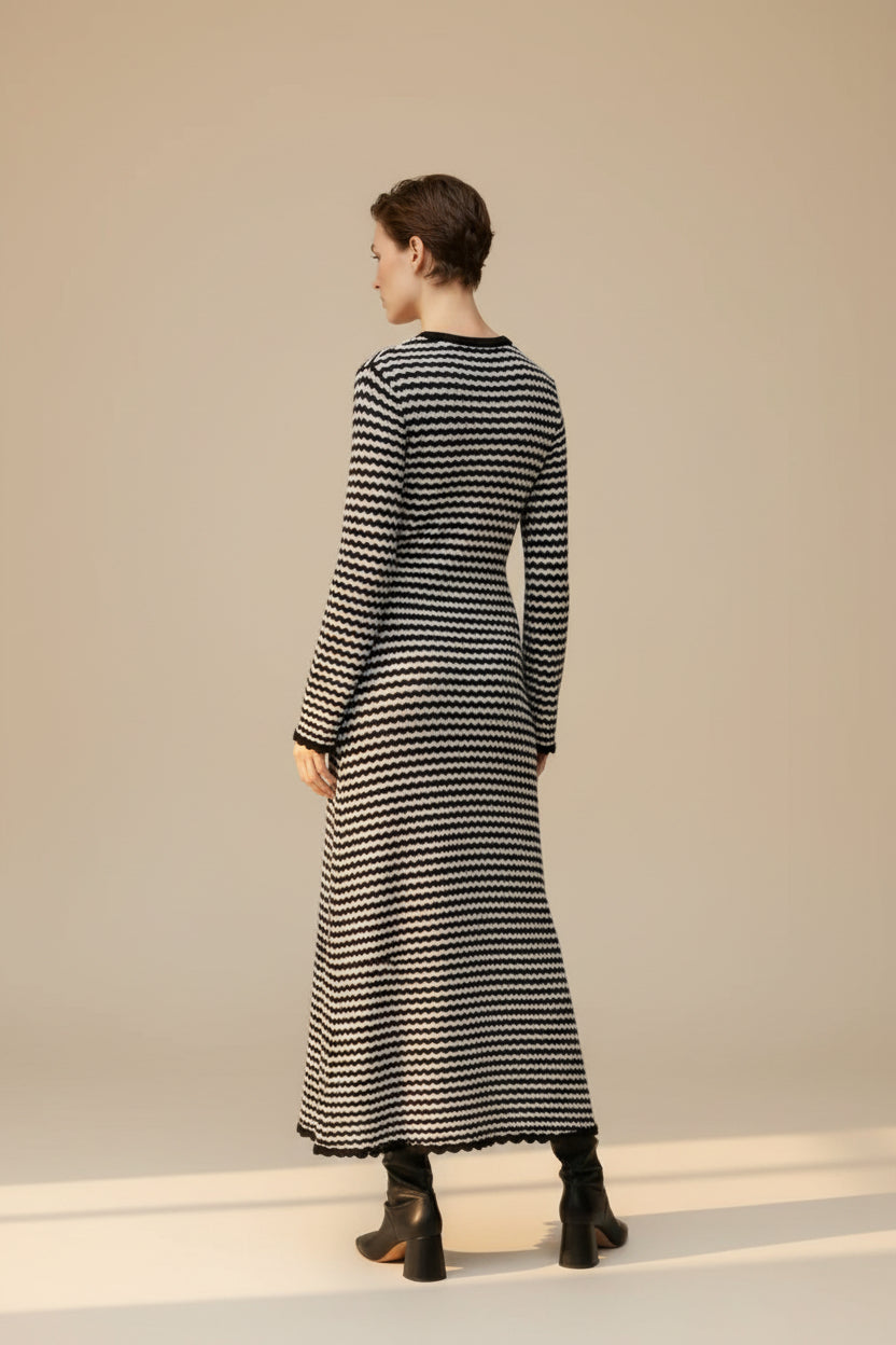 Striped Knit Maxi Dress