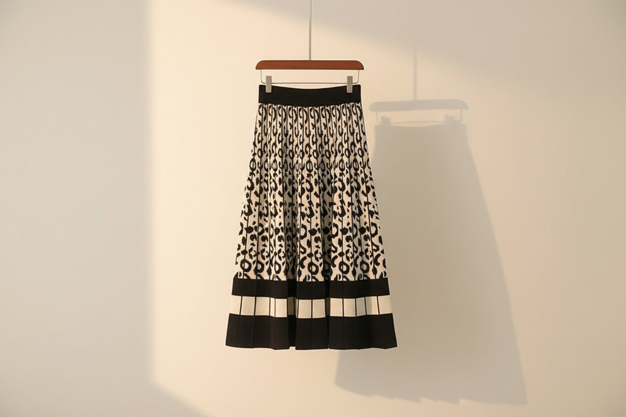 ELNOVÉ Knit Maxi A-Line Skirt