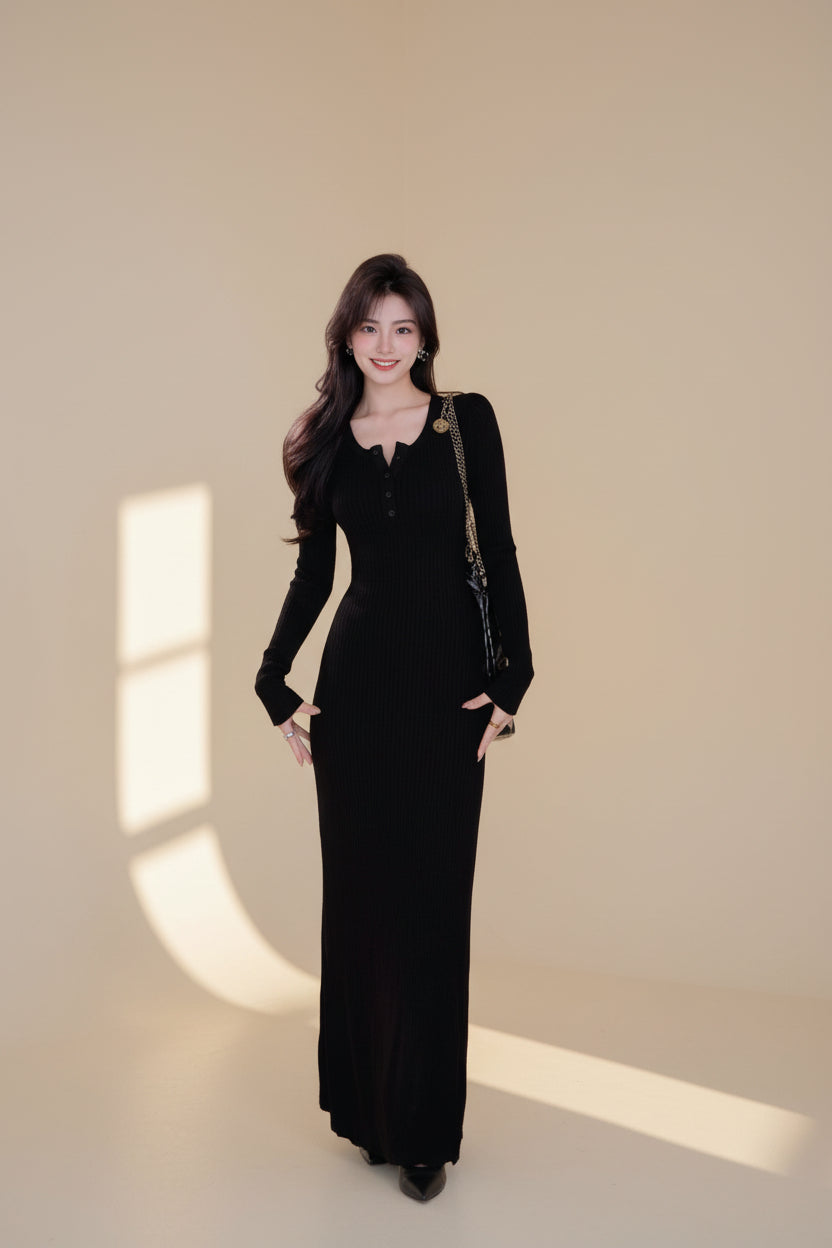 Long Bodycon Knit Dress — View 6