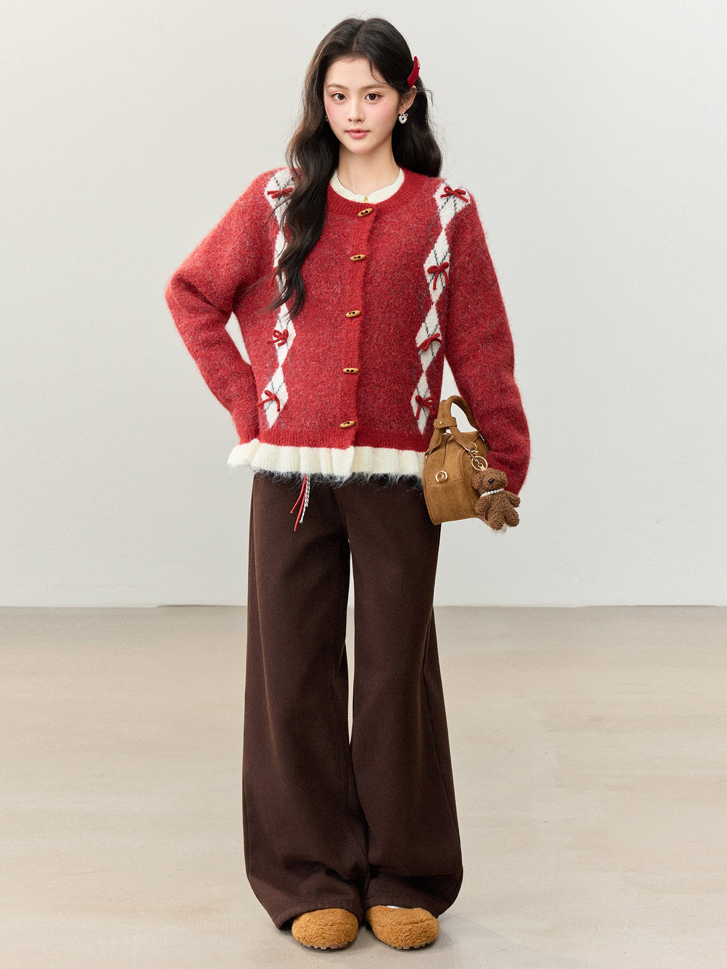 ELNOVÉ Éloise Cardigan con dettaglio di fiocco