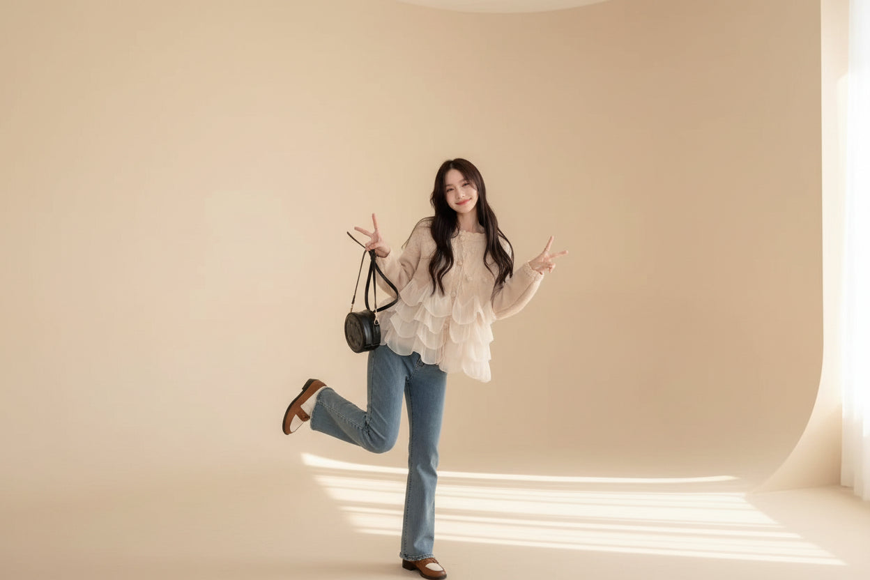 ELNOVÉ Mohair Knit Cardigan