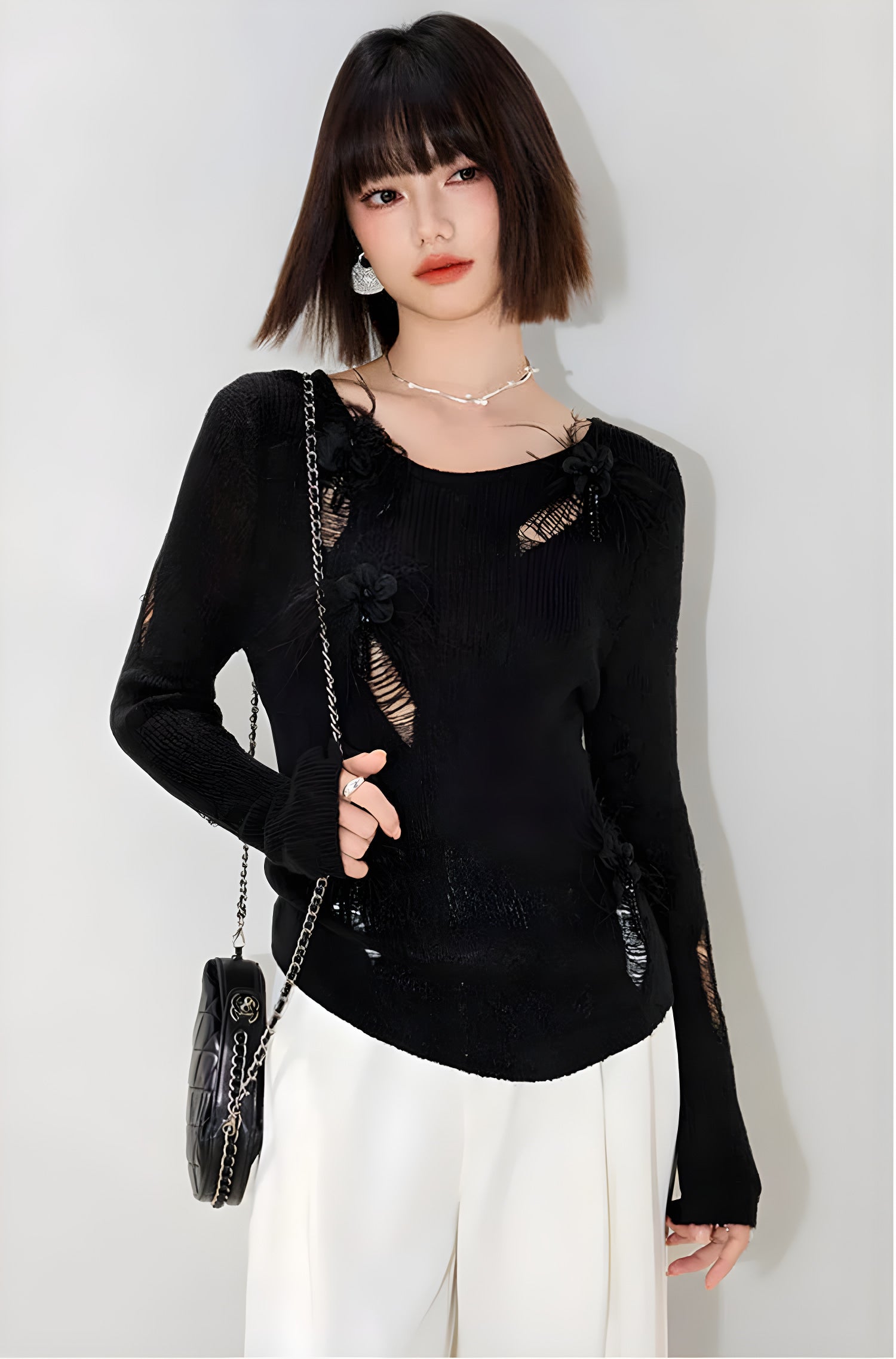 Émeline Openwork Knit Sweater