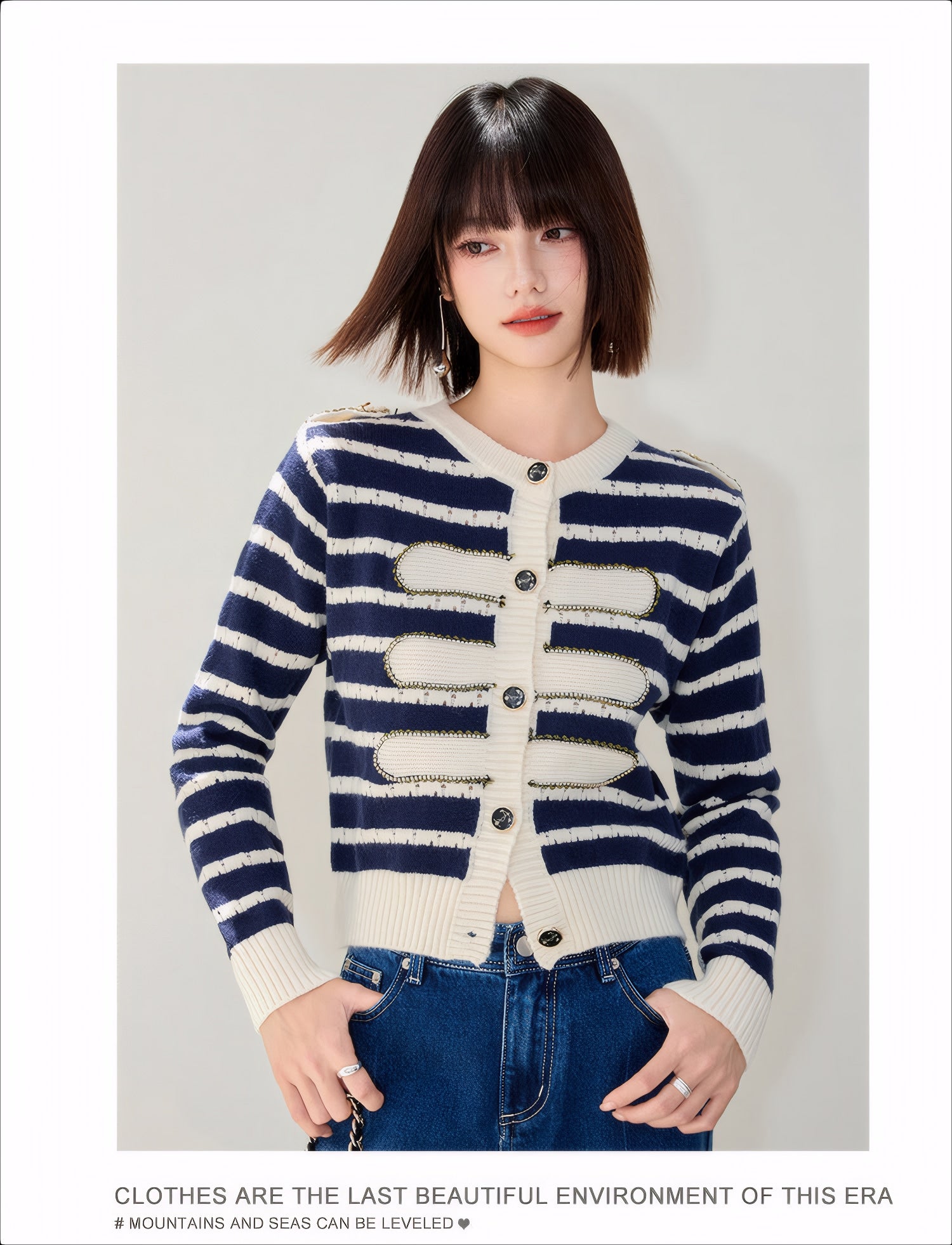 ELNOVÉ Constance Cardigan Rayé
