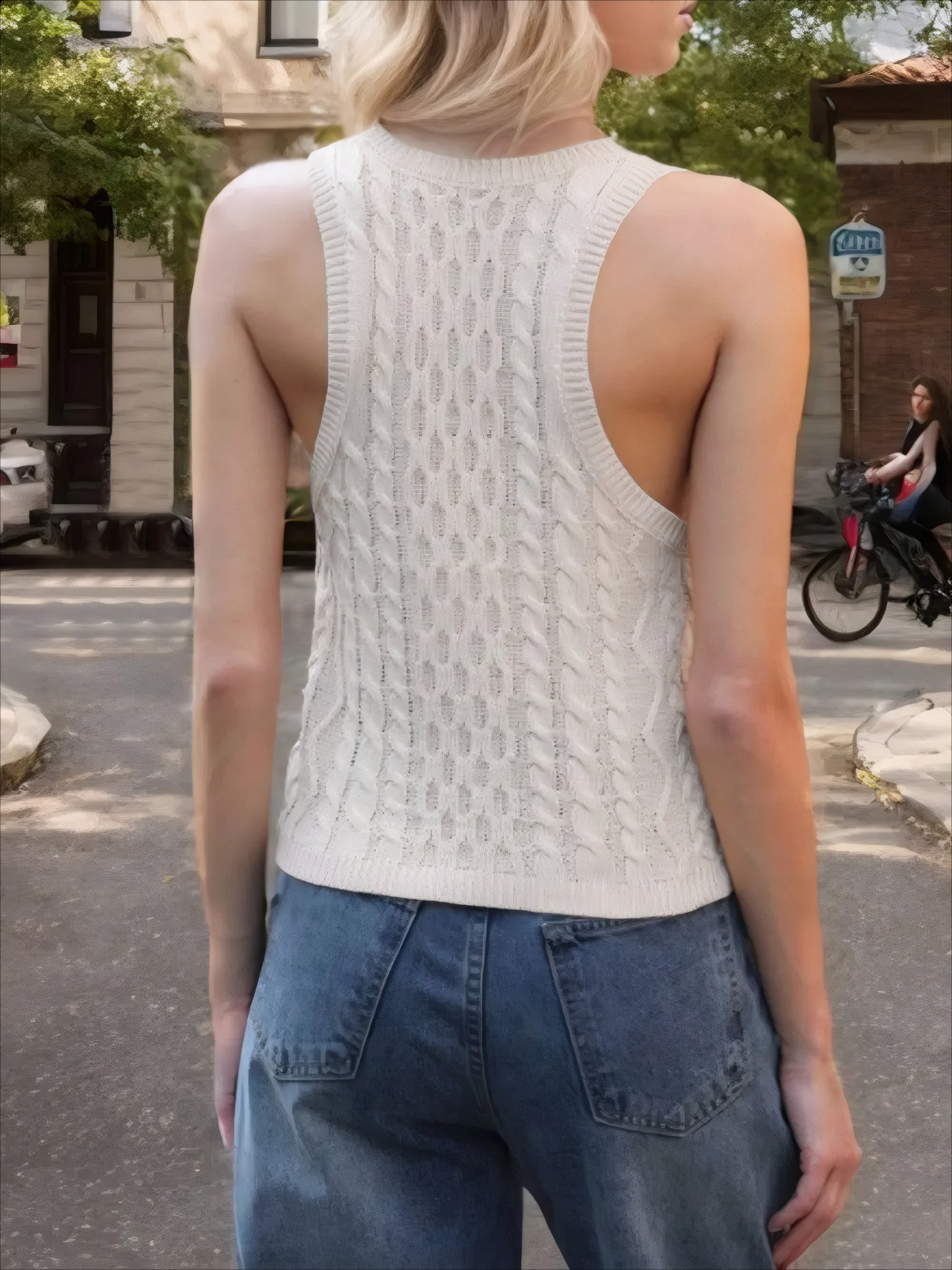 ELNOVÉ Angèle V-Neck Knit Vest