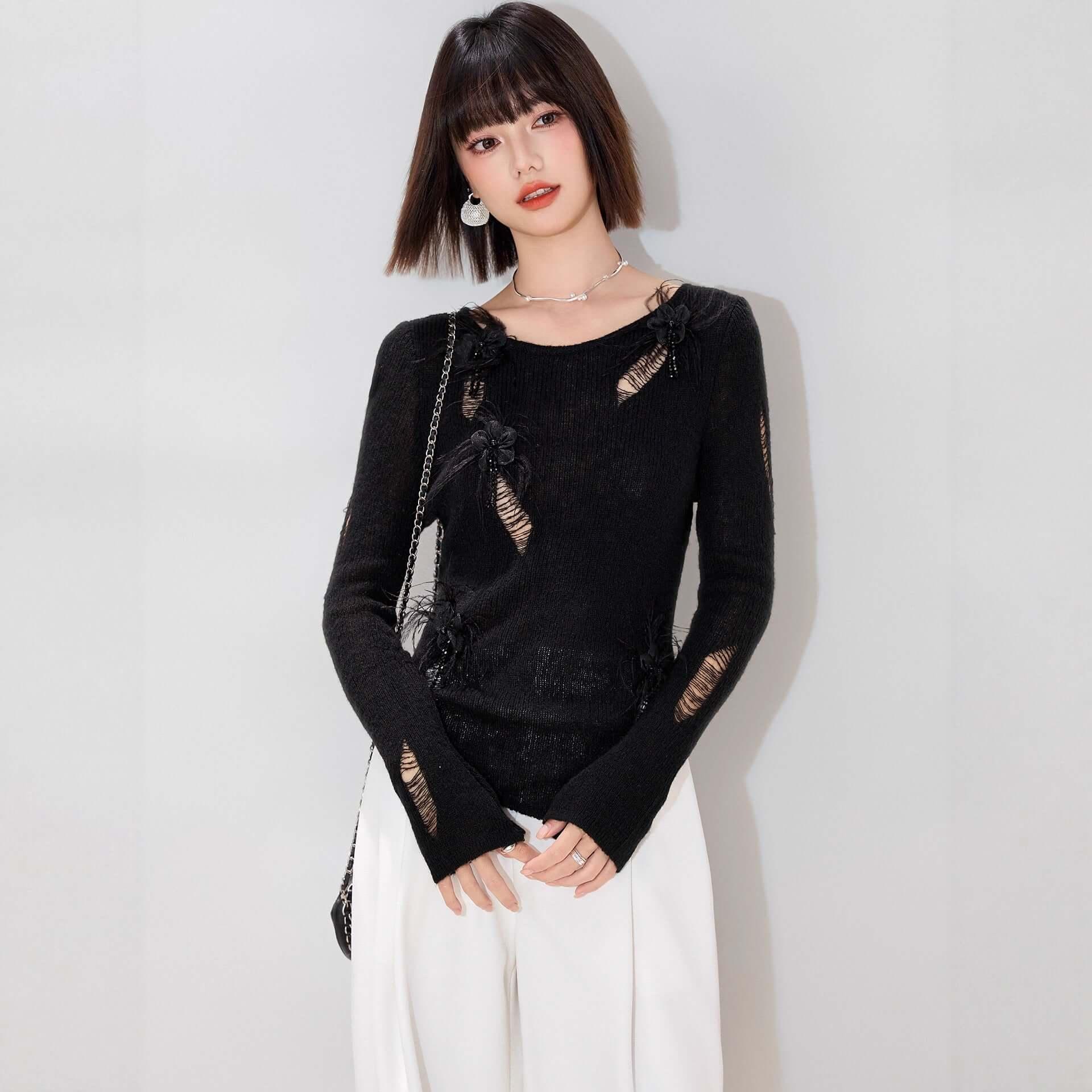 Émeline Durchbrochener Pullover