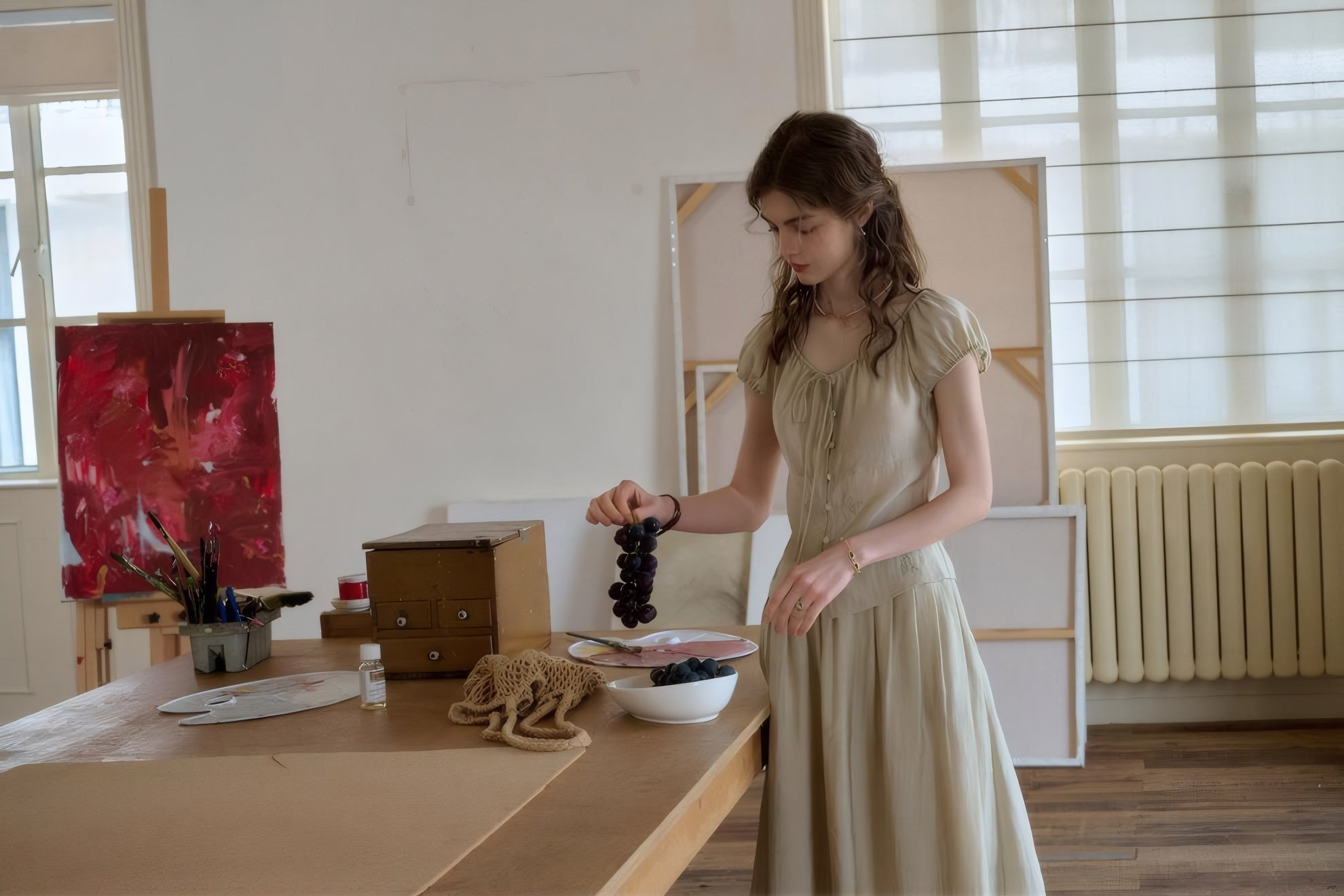 ELNOVÉ Thomasine Embroidered Tencel Skirt