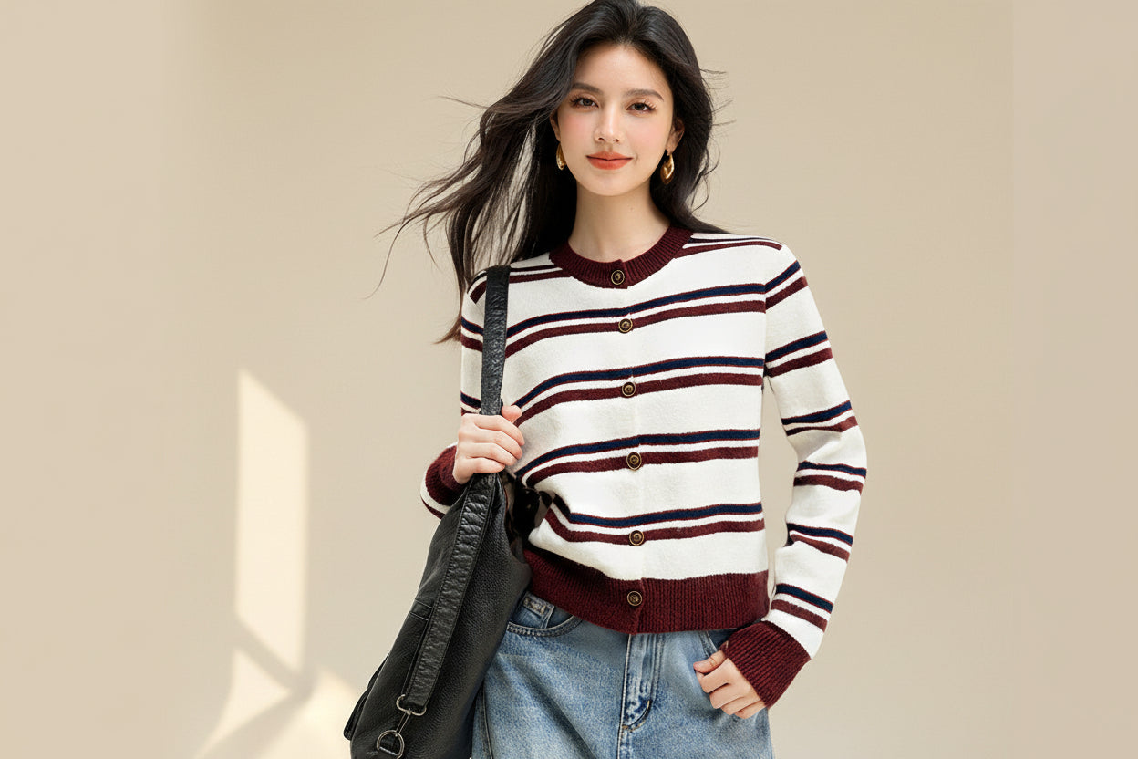 Striped Knit Cardigan