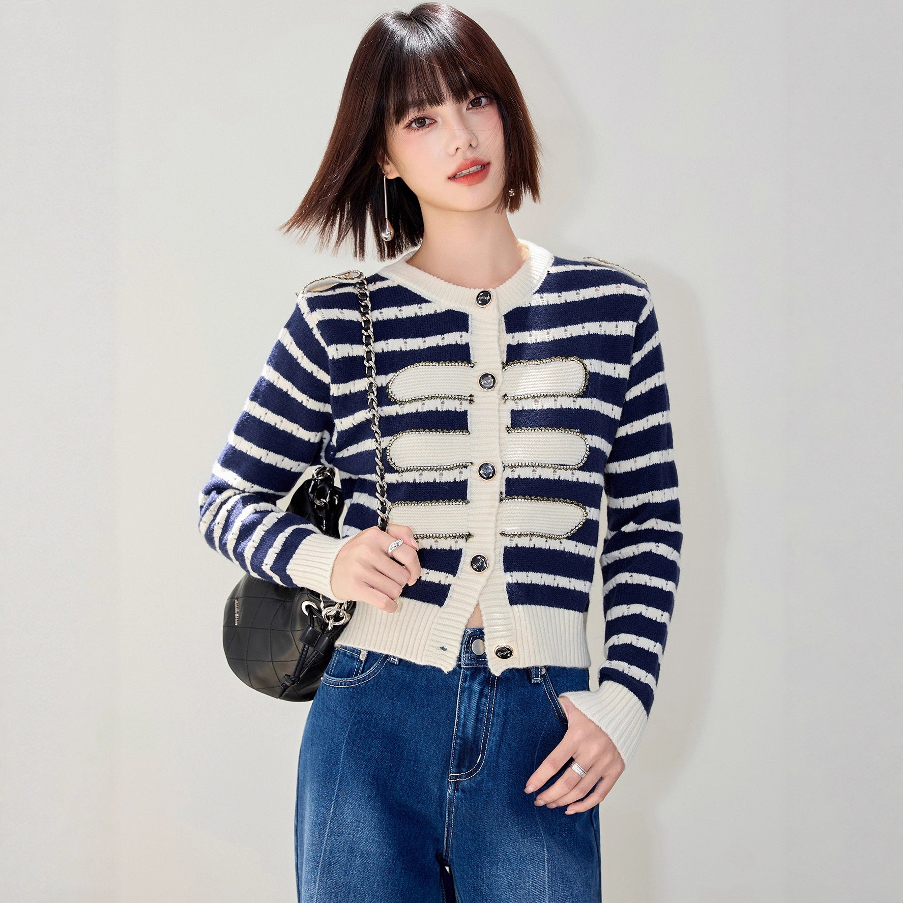 ELNOVÉ Constance Cardigan Rayé