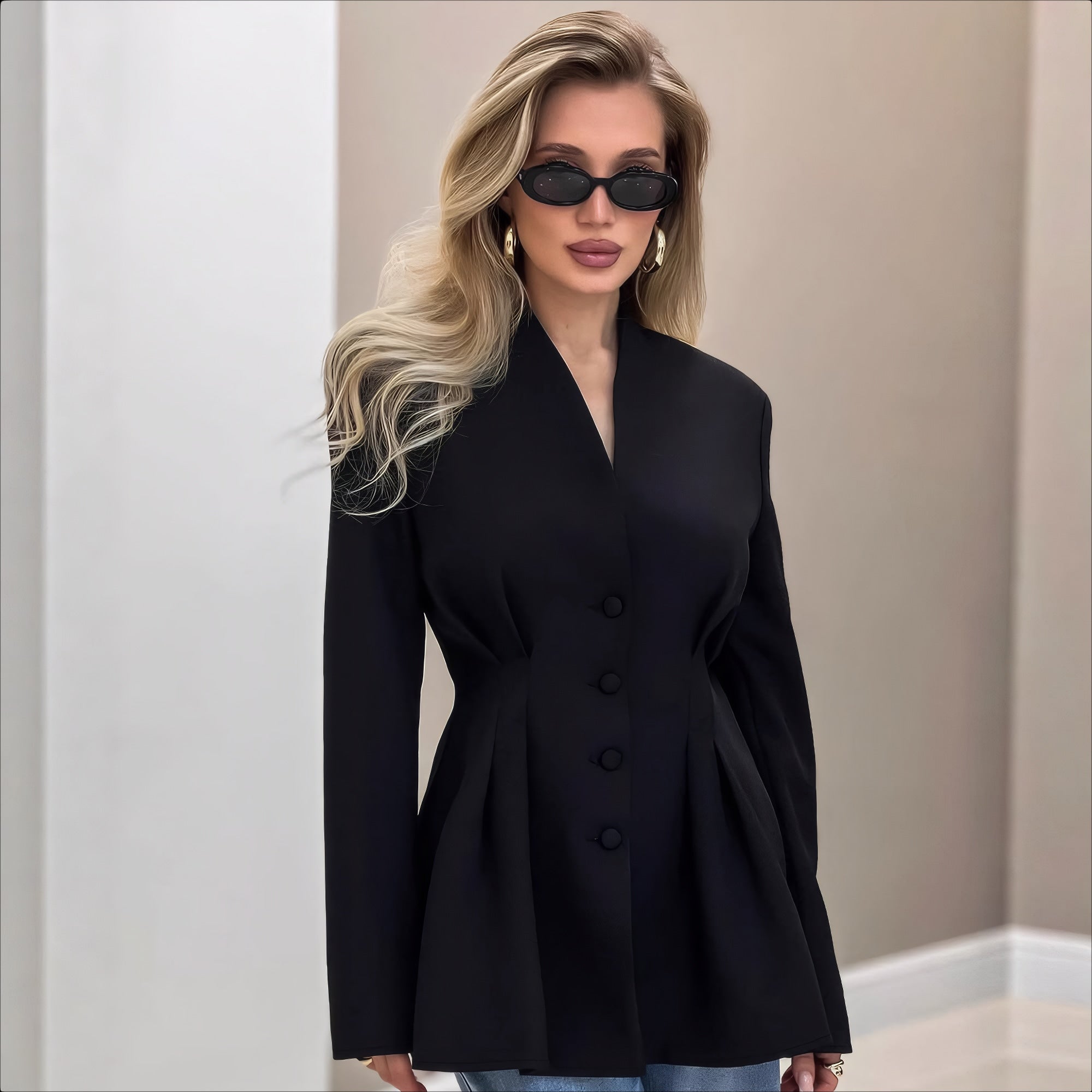 ELNOVÉ Cécile V-Ausschnitt-Jacke