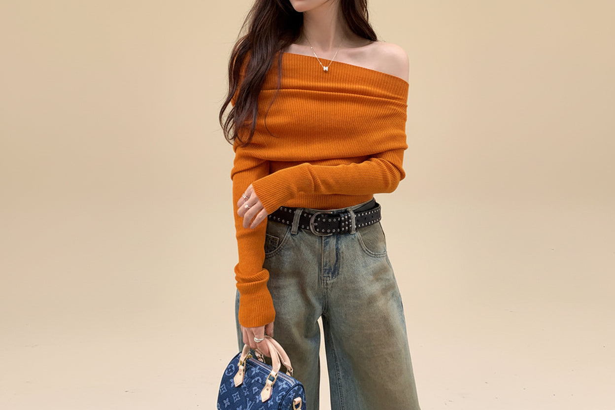 Fitted Ribbed Knit Top — View 5