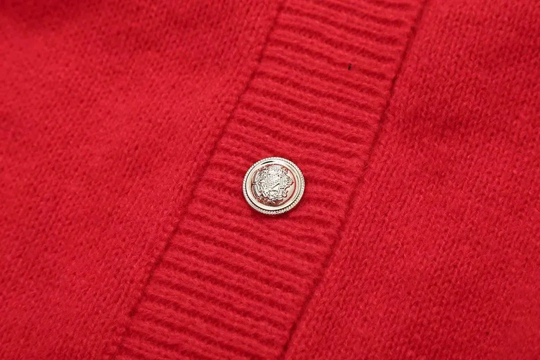 feather-trim knit cardigan