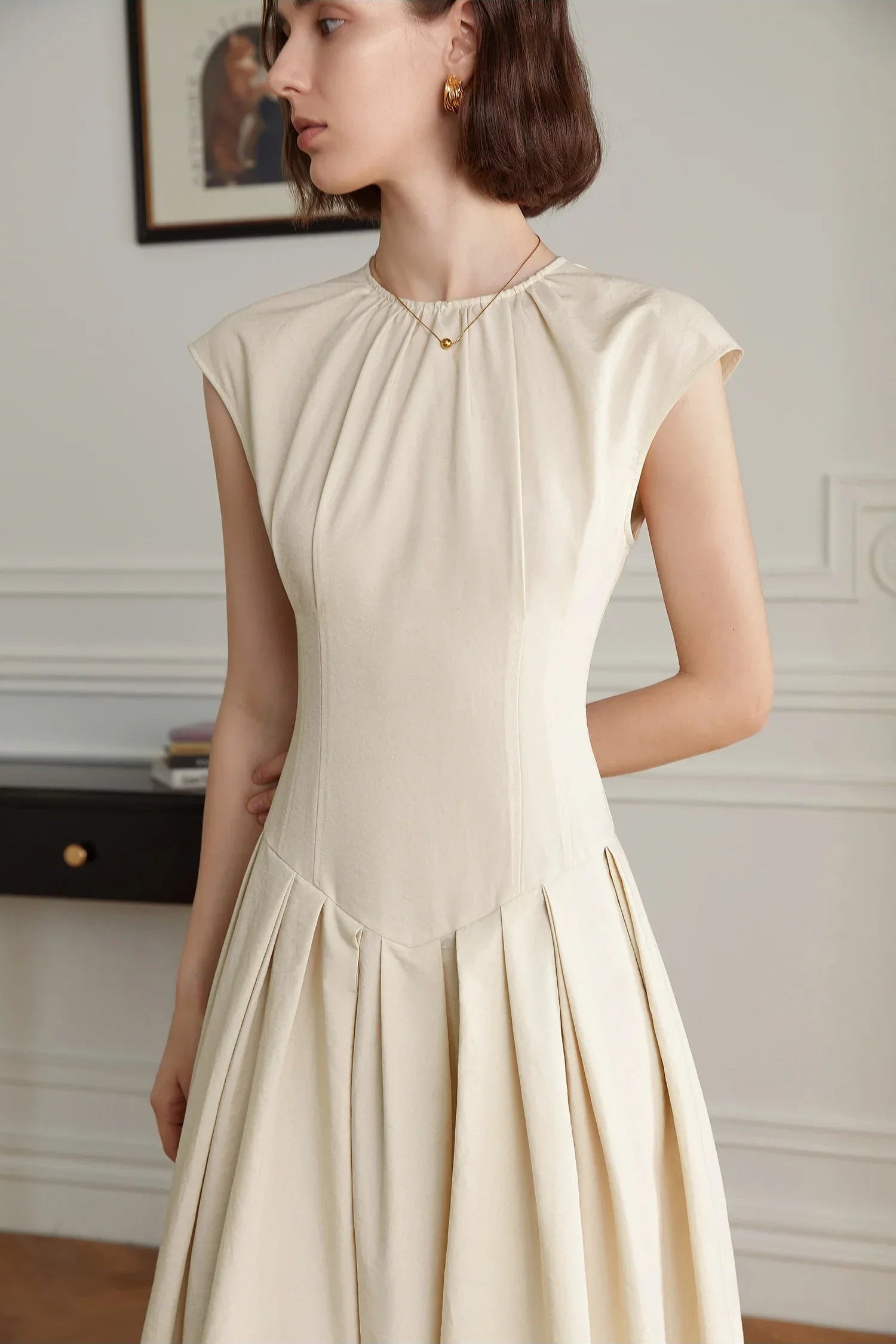 Mathilde robe midi plissée