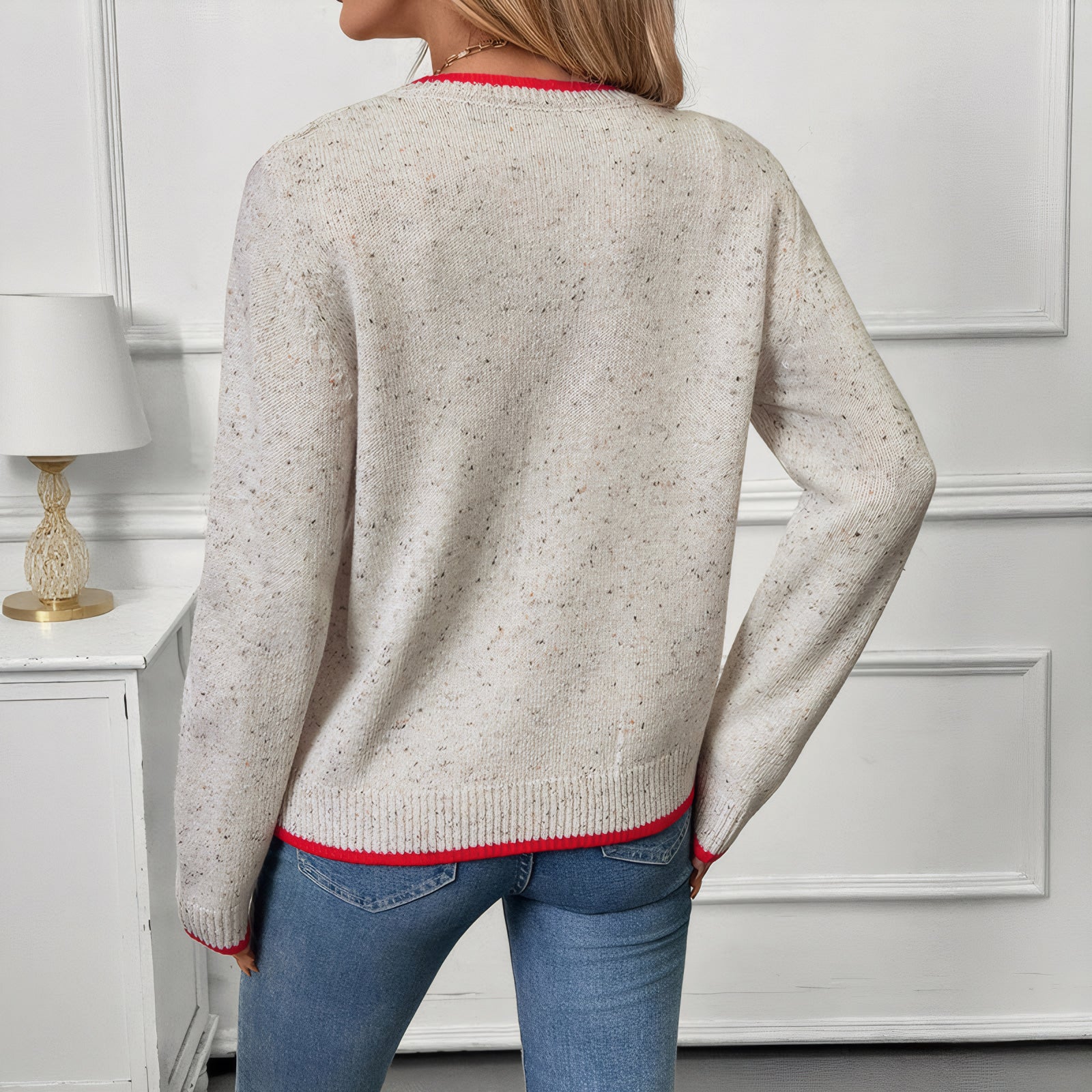 color-block knit cardigan