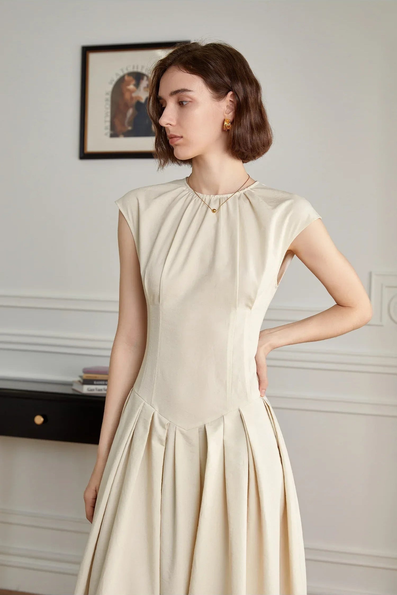 Mathilde pleated midi dress
