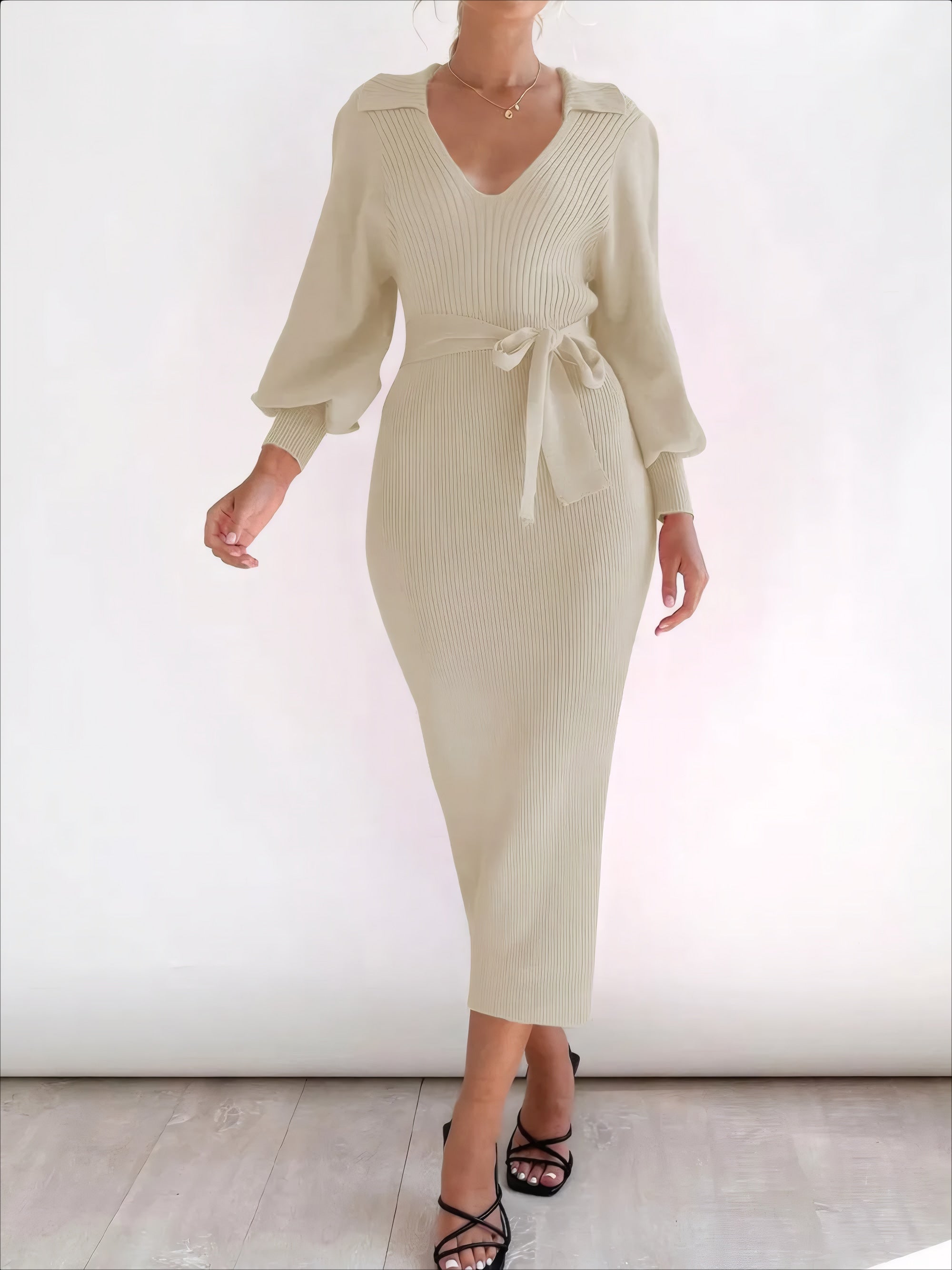 ELNOVÉ Provence V-Neck Knit Dress