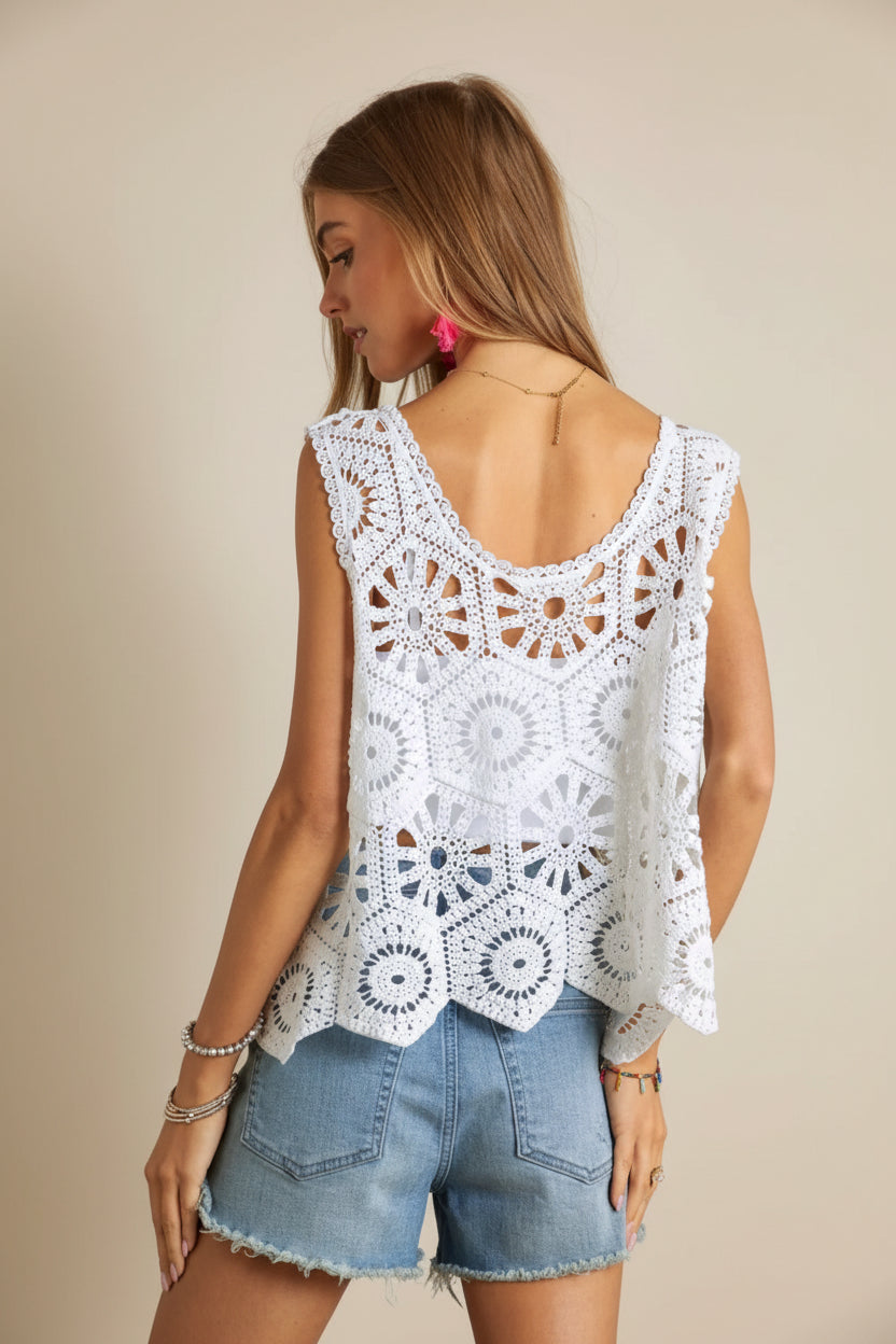 Crochet Wide-Strap Cover-Up
