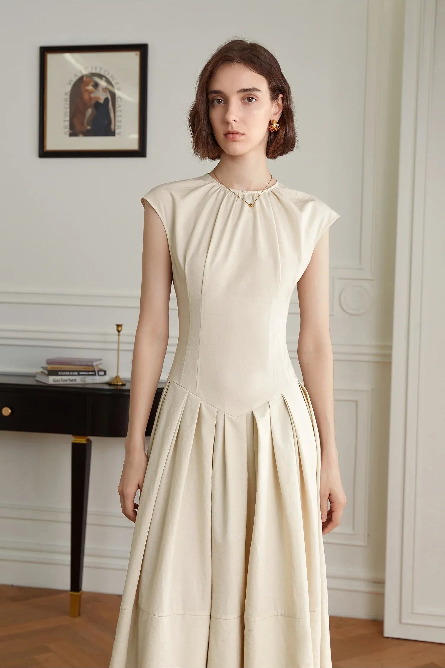 Mathilde pleated midi dress