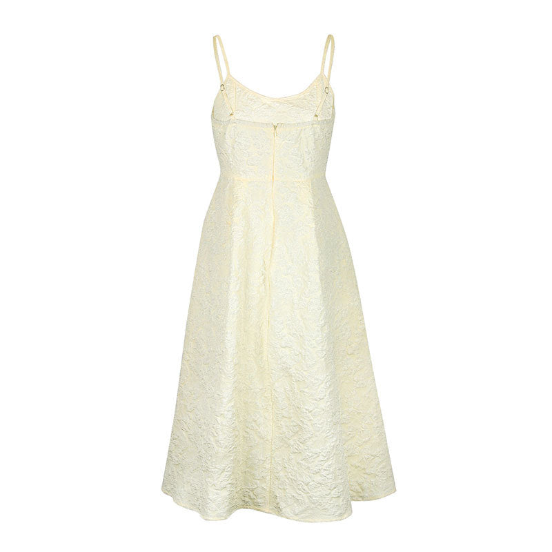 Strap style one-piece collar dress#Color_Apricot