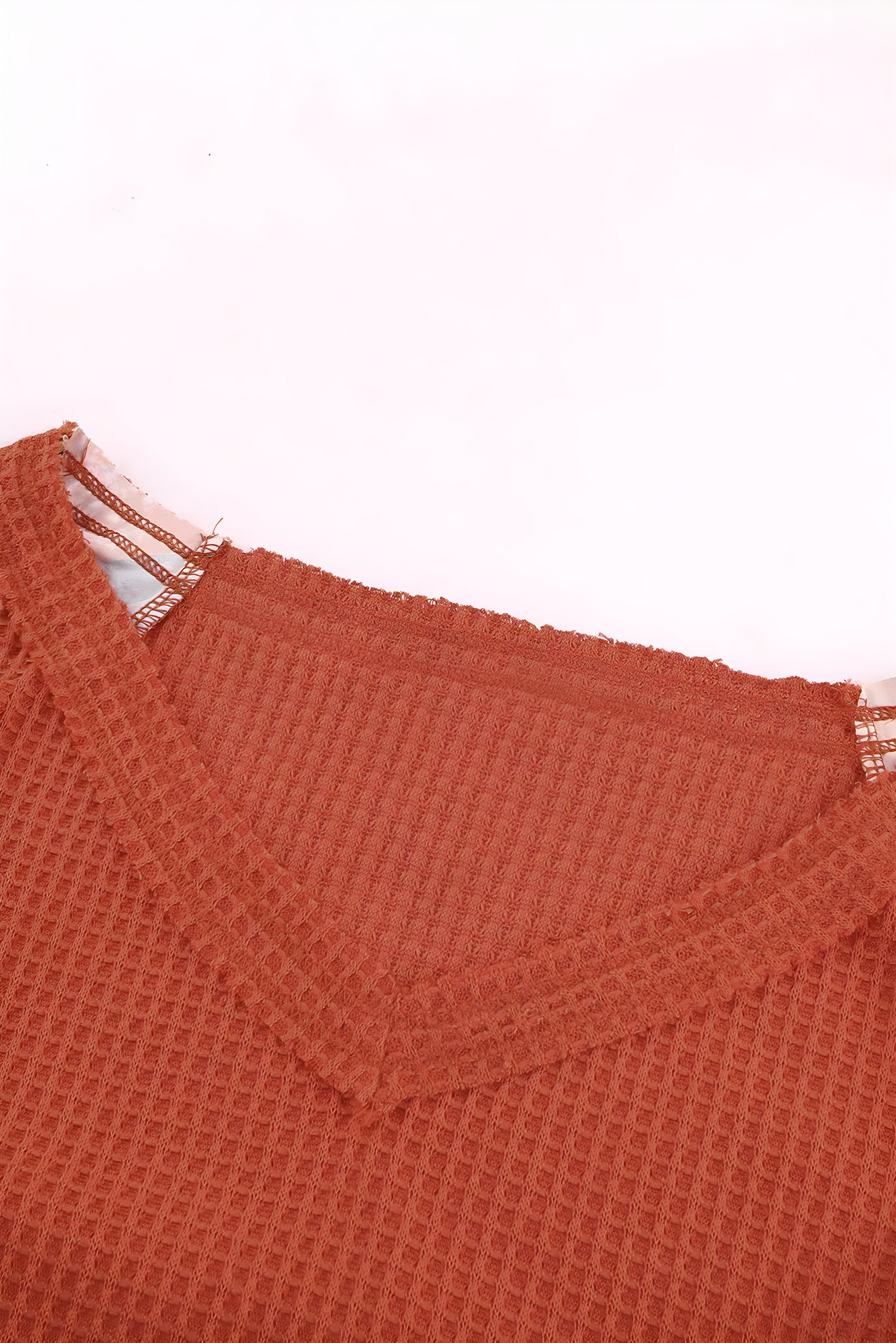orange thermal knit top