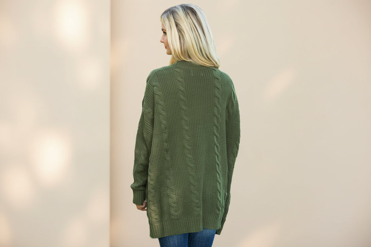 Gray Textured Knit Long Cardigan — Detail View 7