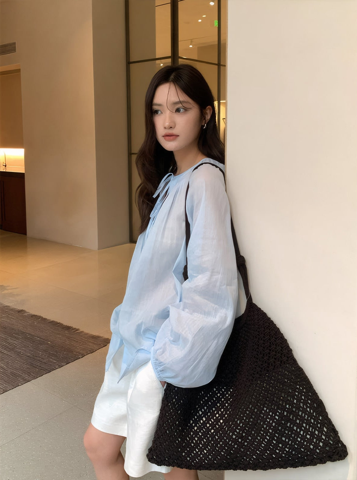 ELNOVÉ Alexandra Tie-Neck Blouse