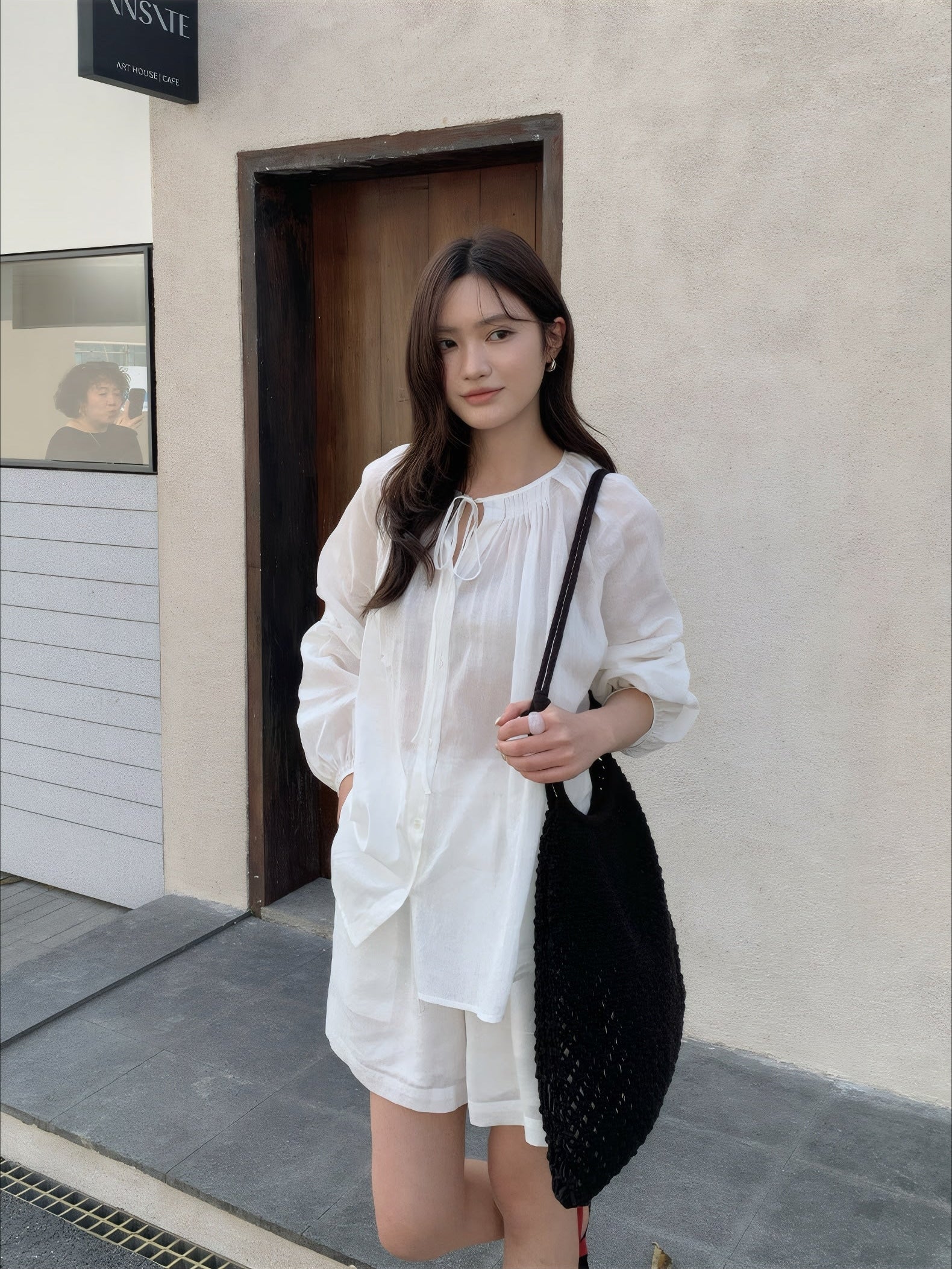 ELNOVÉ Alexandra Tie-Neck Blouse