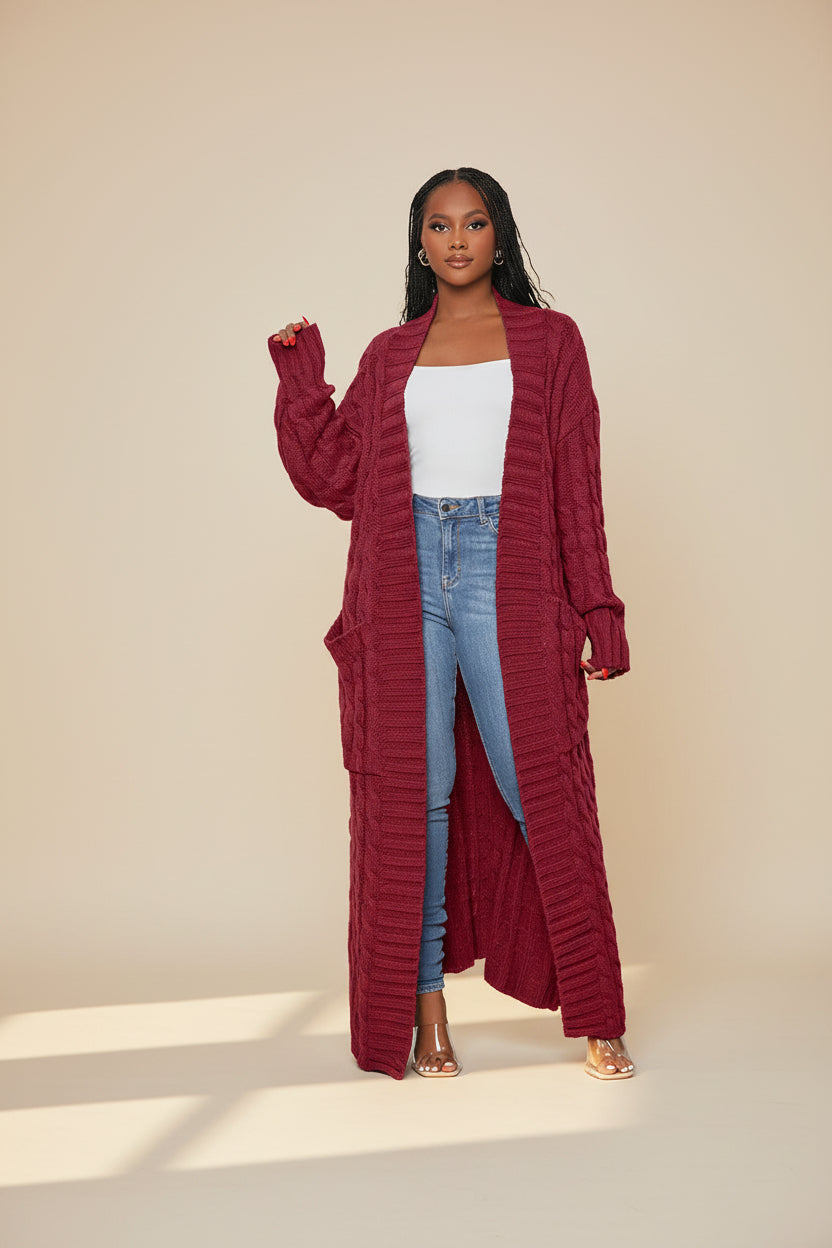 ELNOVÉ Long Knit Cardigan
