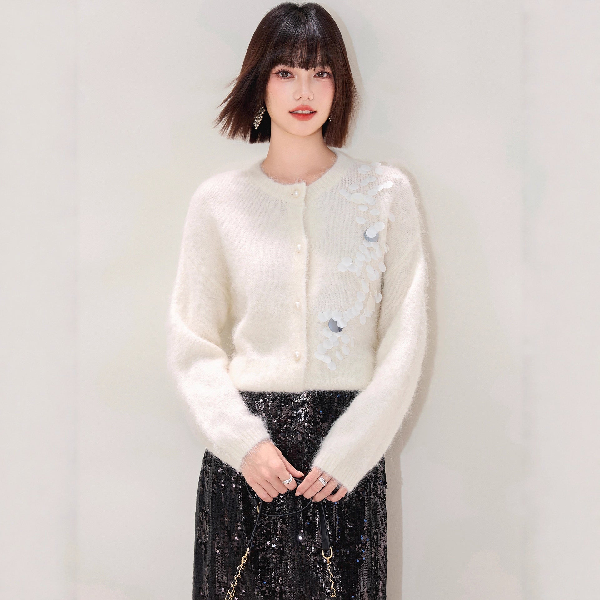 ELNOVÉ Iris Blüten-Strickjacke
