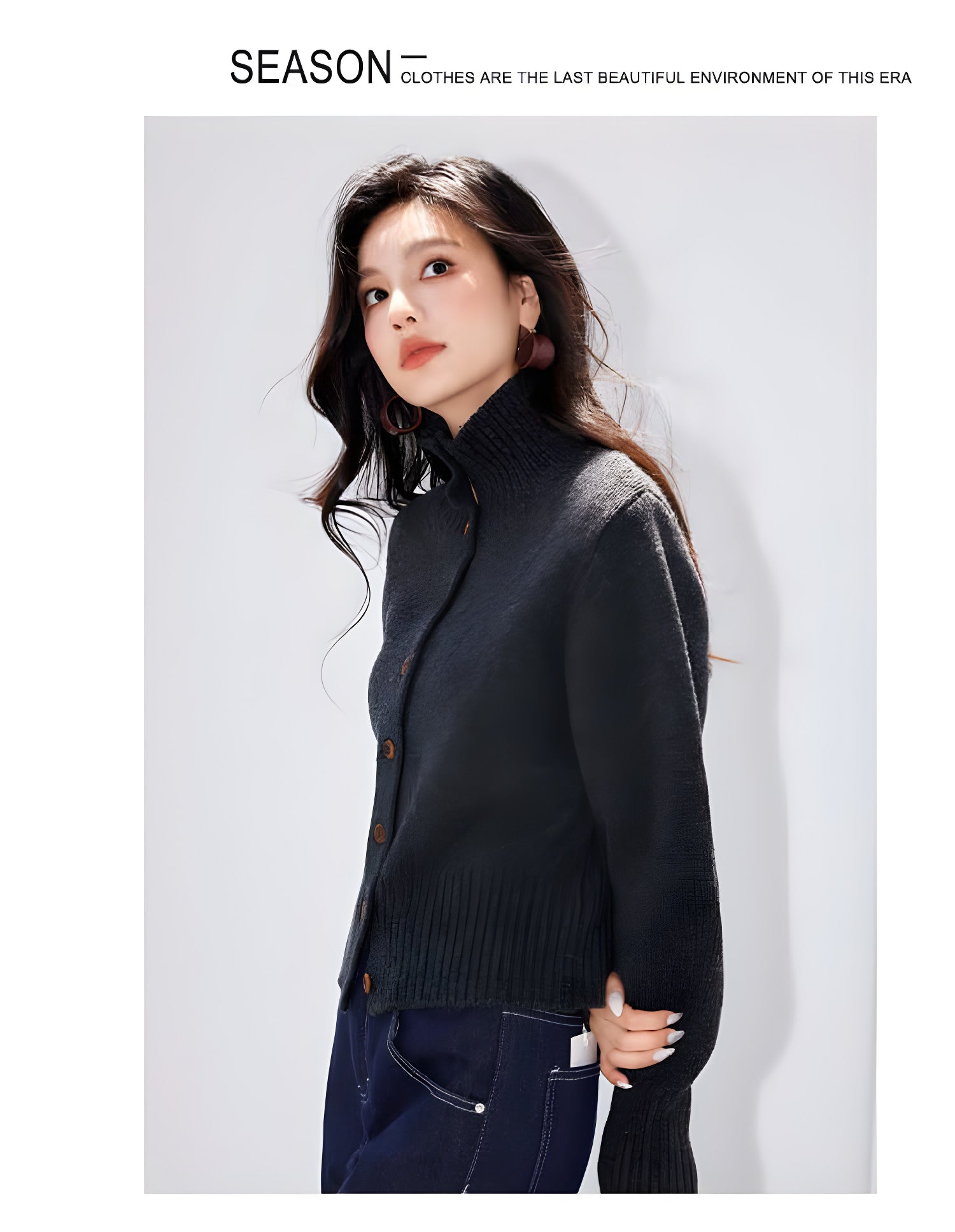 Lisette Striped Stand-Collar Knit Cardigan