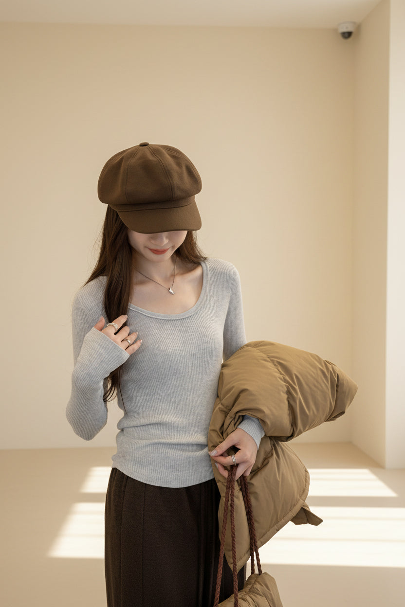 ELNOVÉ Slim Fit Knit Sweater Top