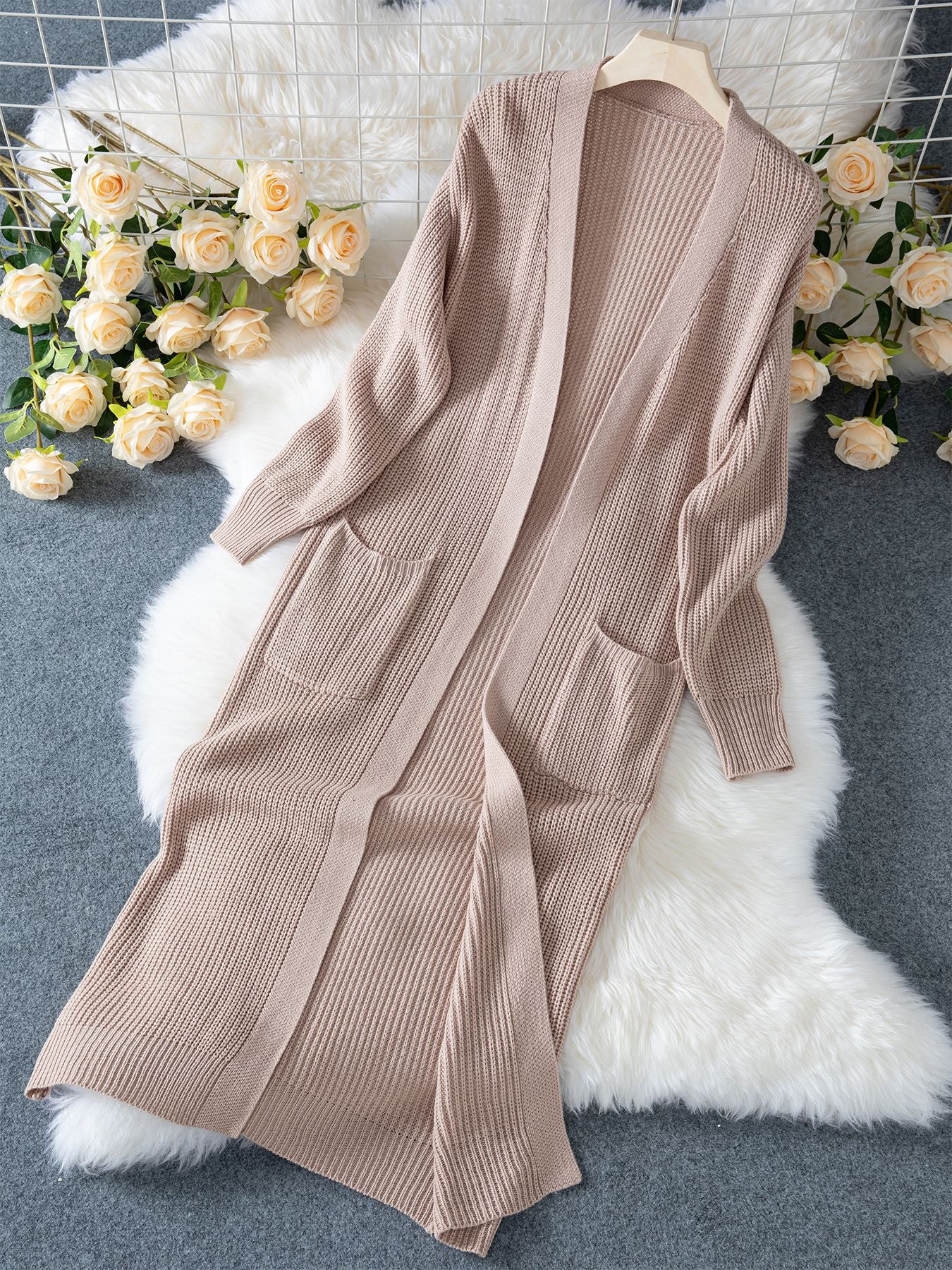 ELNOVÉ Lucie Cardigan Long Côtelé