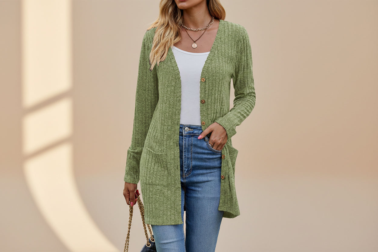 Autumn Knit Wrap Cardigan — Detail View 9