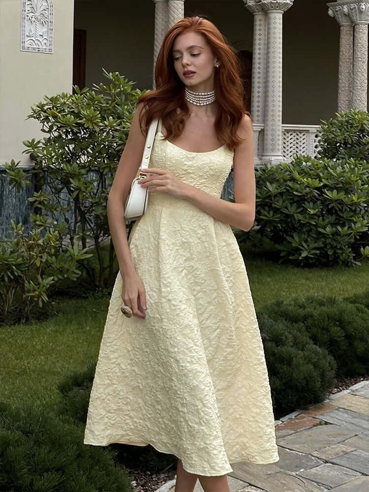 Céleste One-Shoulder Midi Dress#Color_Apricot