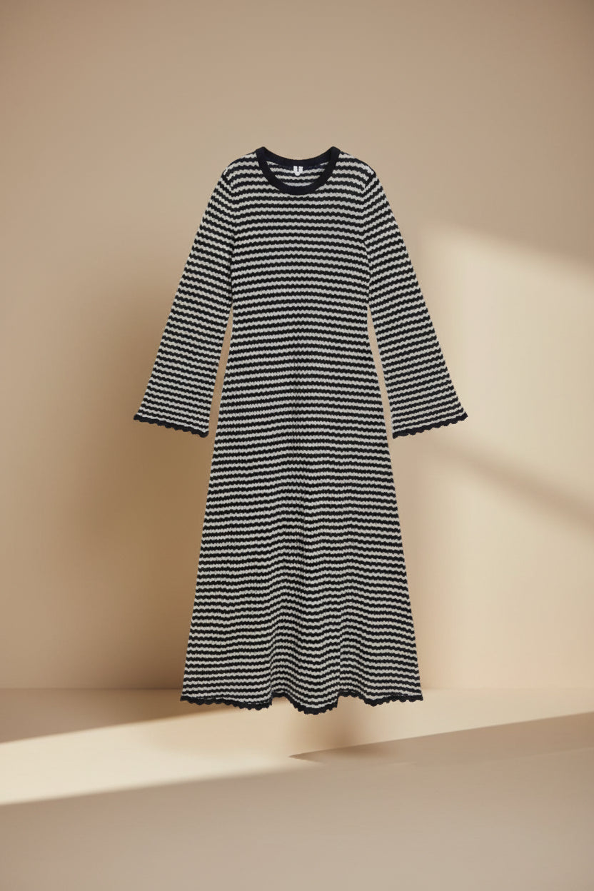 Striped Knit Maxi Dress