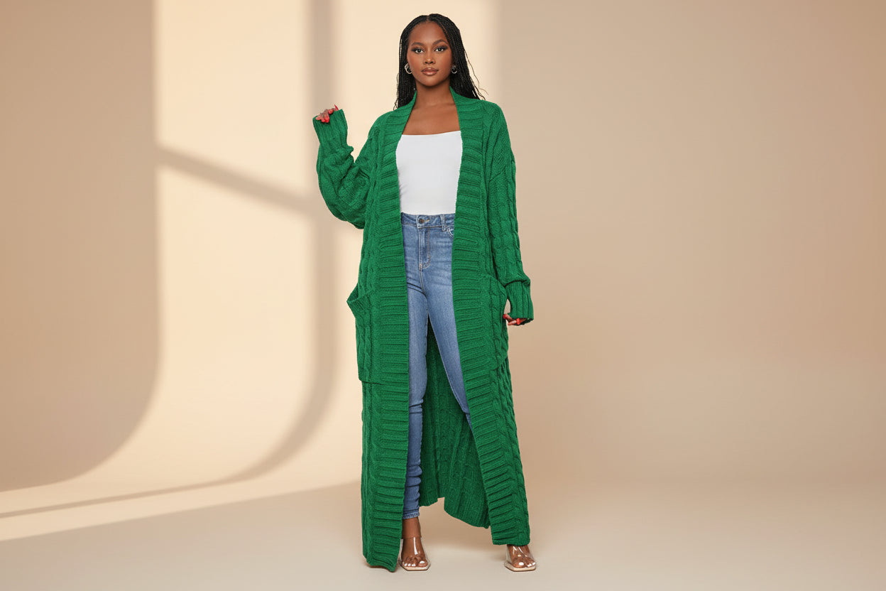 ELNOVÉ Long Knit Cardigan