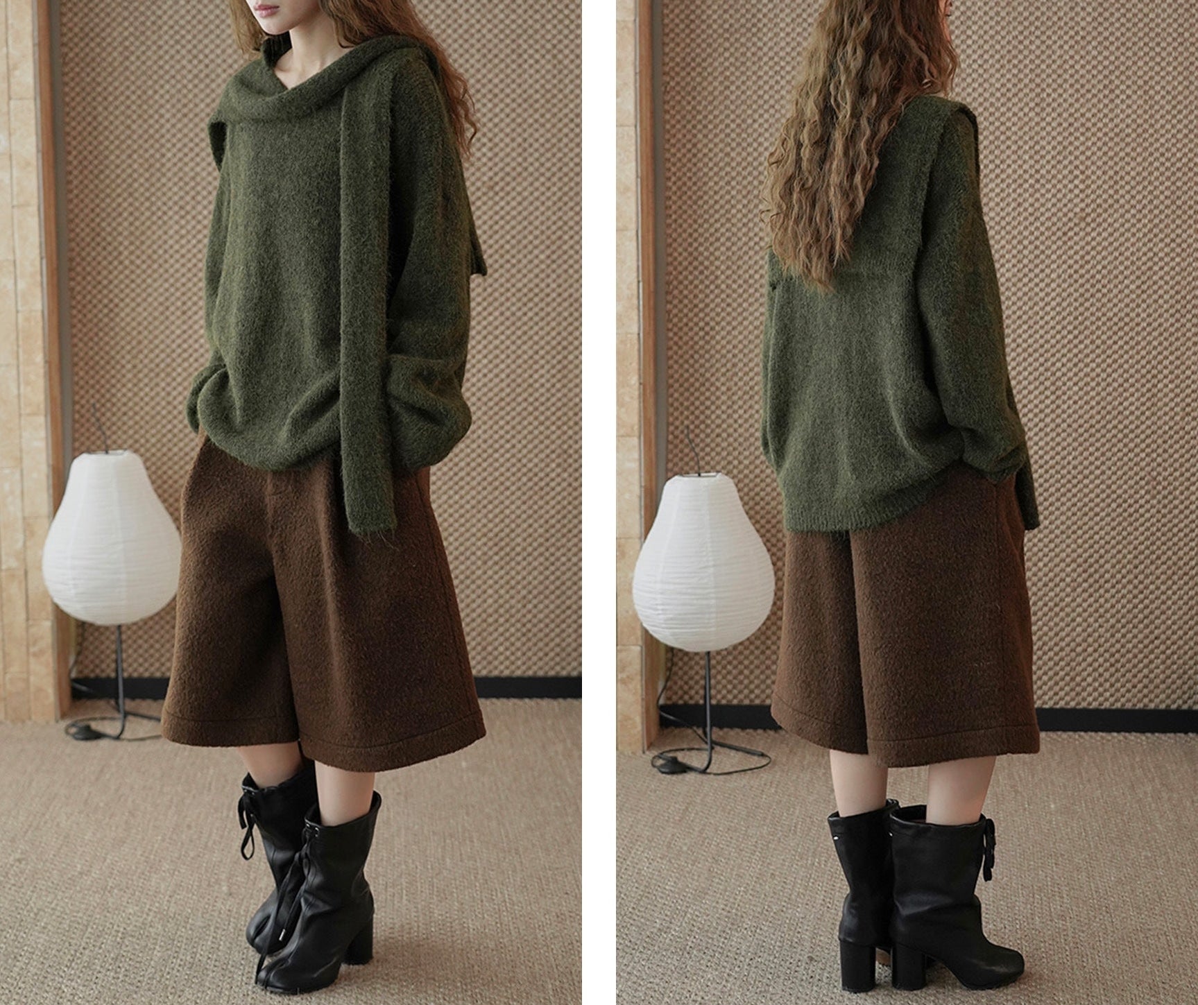 ELNOVÉ Andréa Color-Block V-Neck Sweater