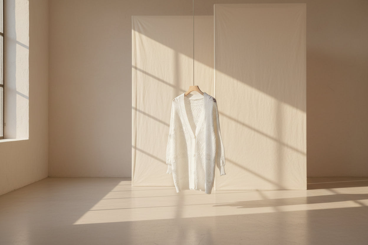 Crochet Diamond Open-Front Beach Cardigan — close-up