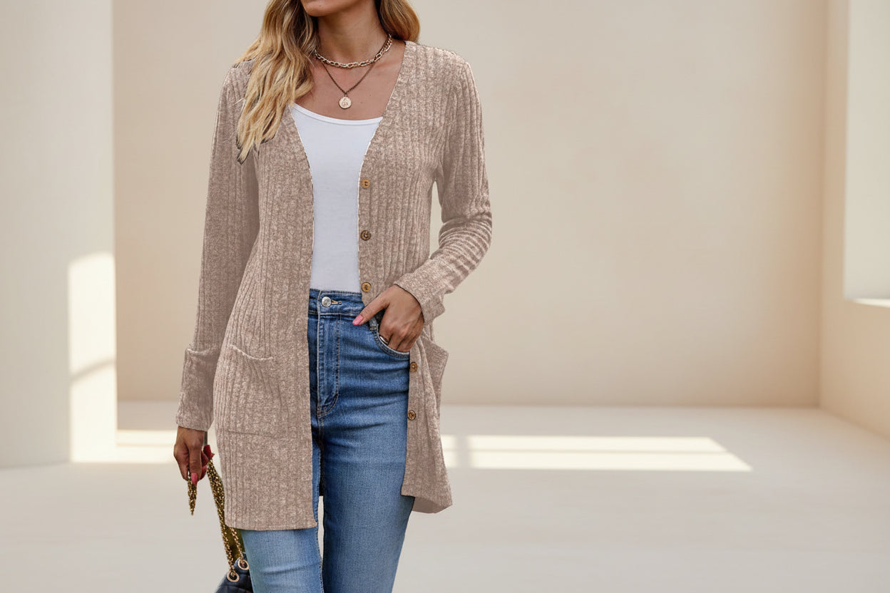 Autumn Knit Wrap Cardigan — Detail View 2