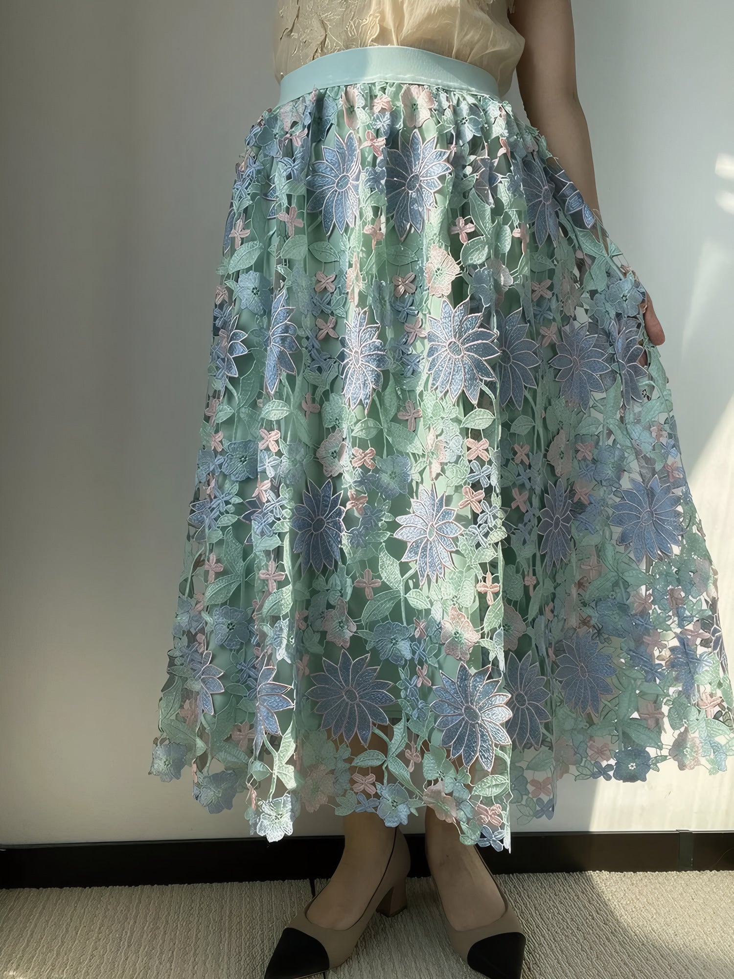ELNOVÉ Séverine Openwork Skirt
