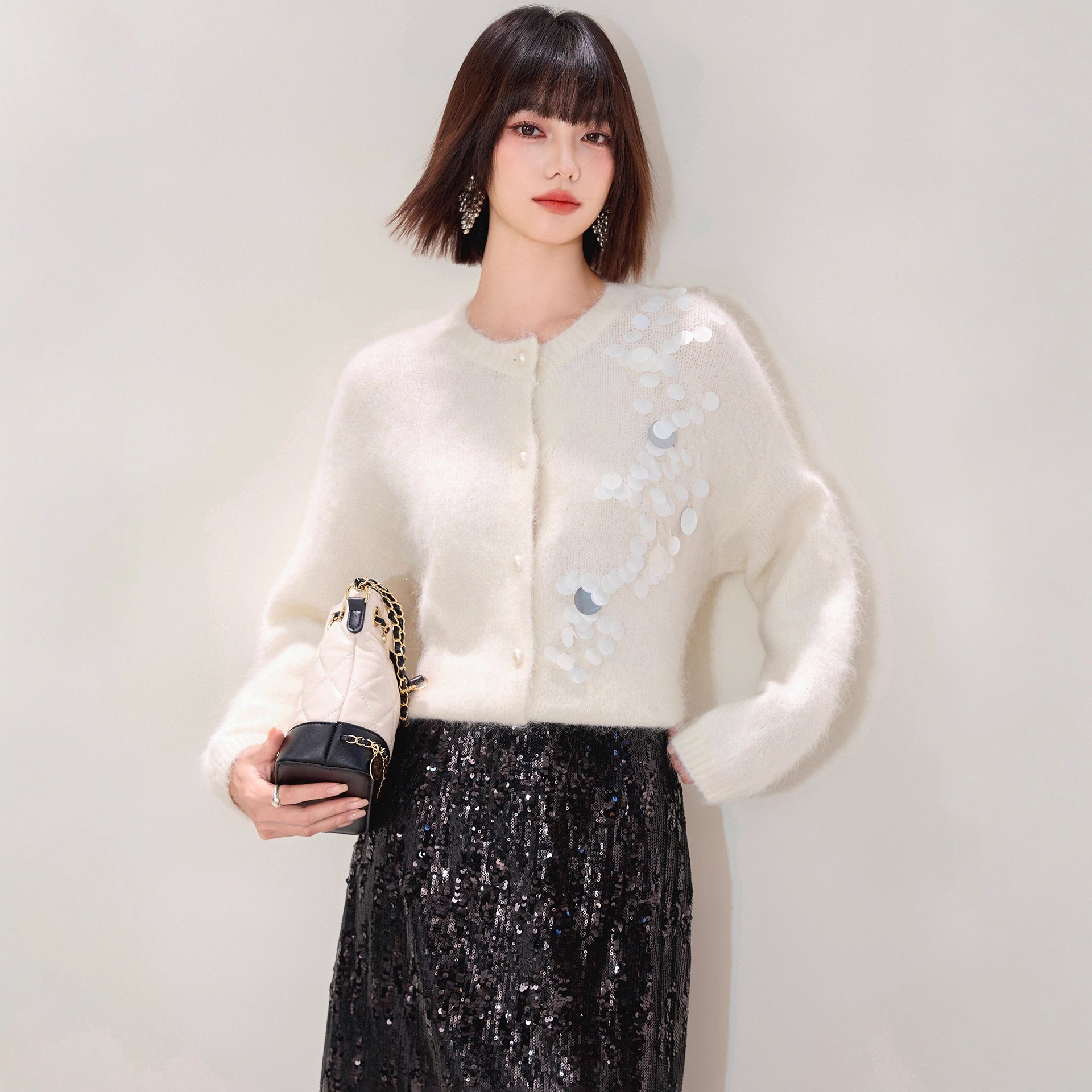 ELNOVÉ Iris Blüten-Strickjacke