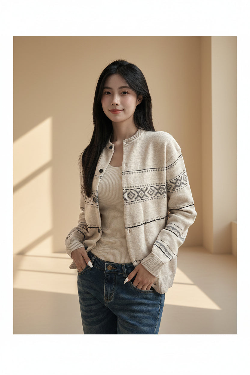 Fair Isle Knit Cardigan