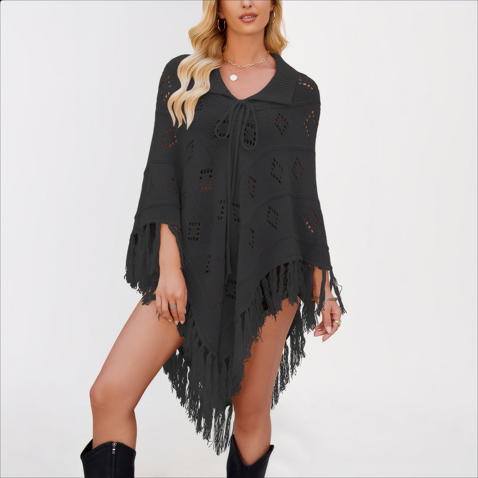 ELNOVÉ Ariane Châle Tricot Franges