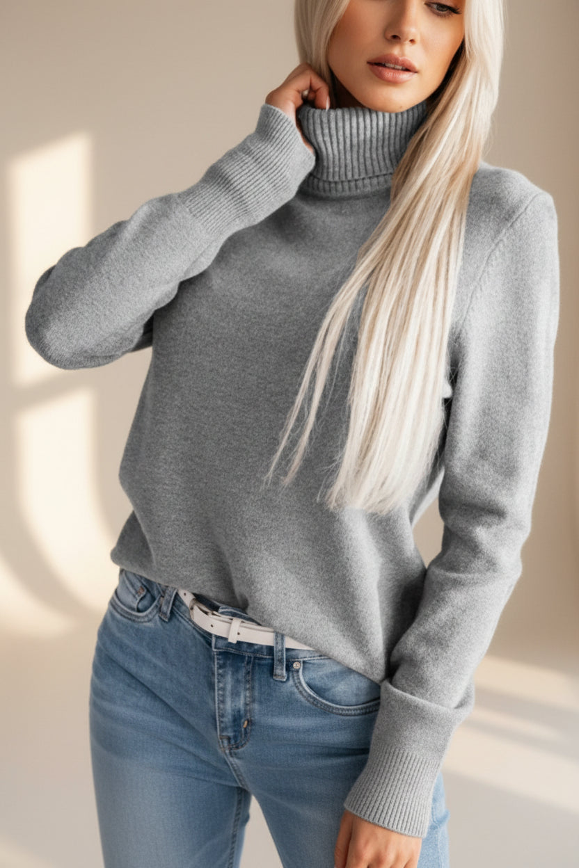 Notched-Collar Knit Pullover