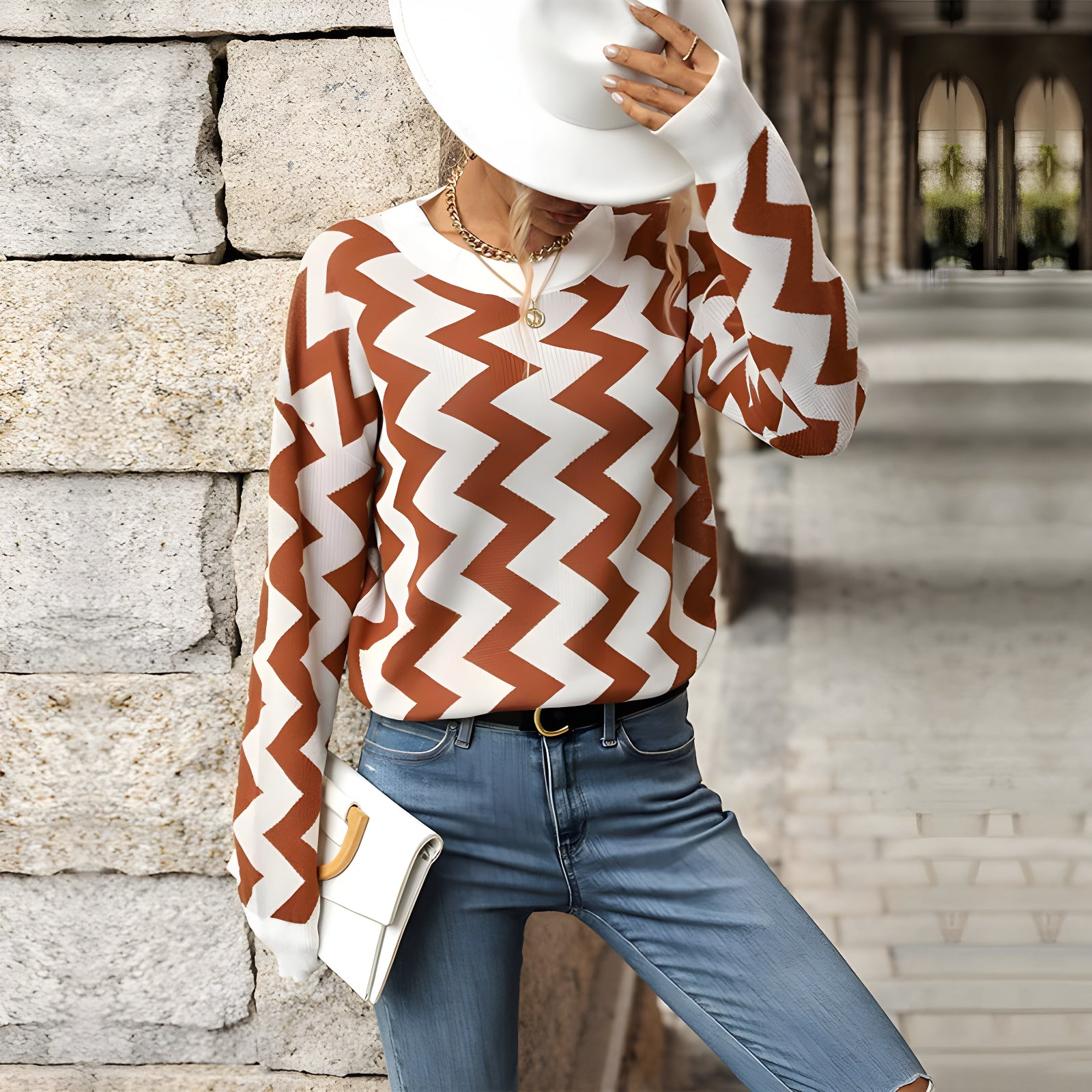 wellenmuster-strickpullover