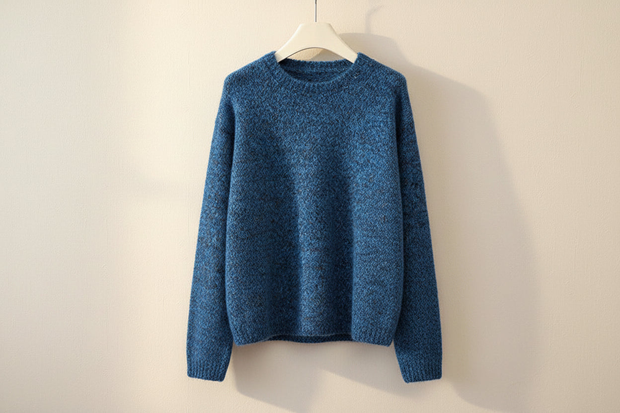 Cloud Yarn Floral Knit Sweater — Back View